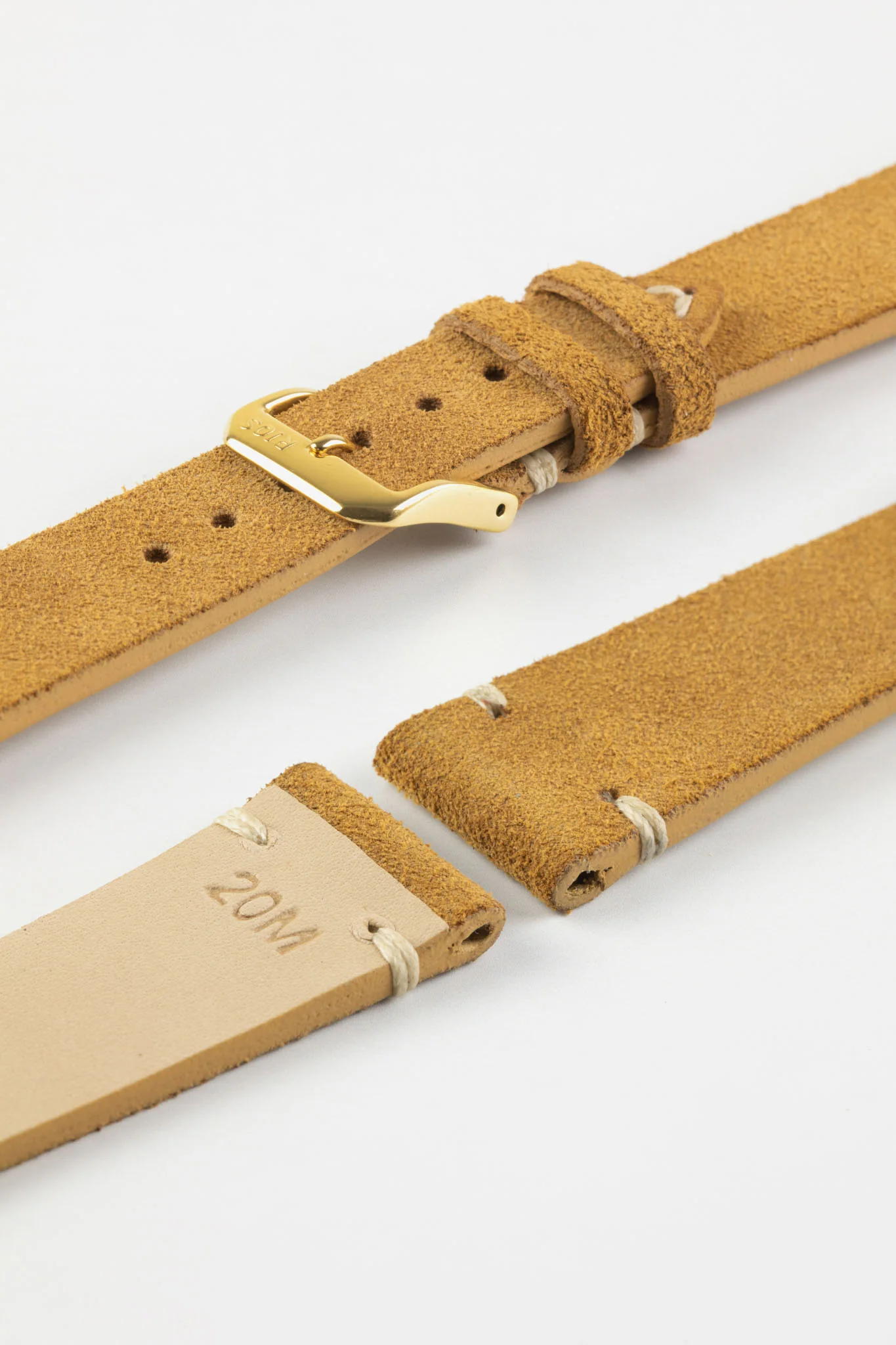RIOS1931 HUDSON Genuine Suede Leather Watch Strap in COGNAC - Image 8
