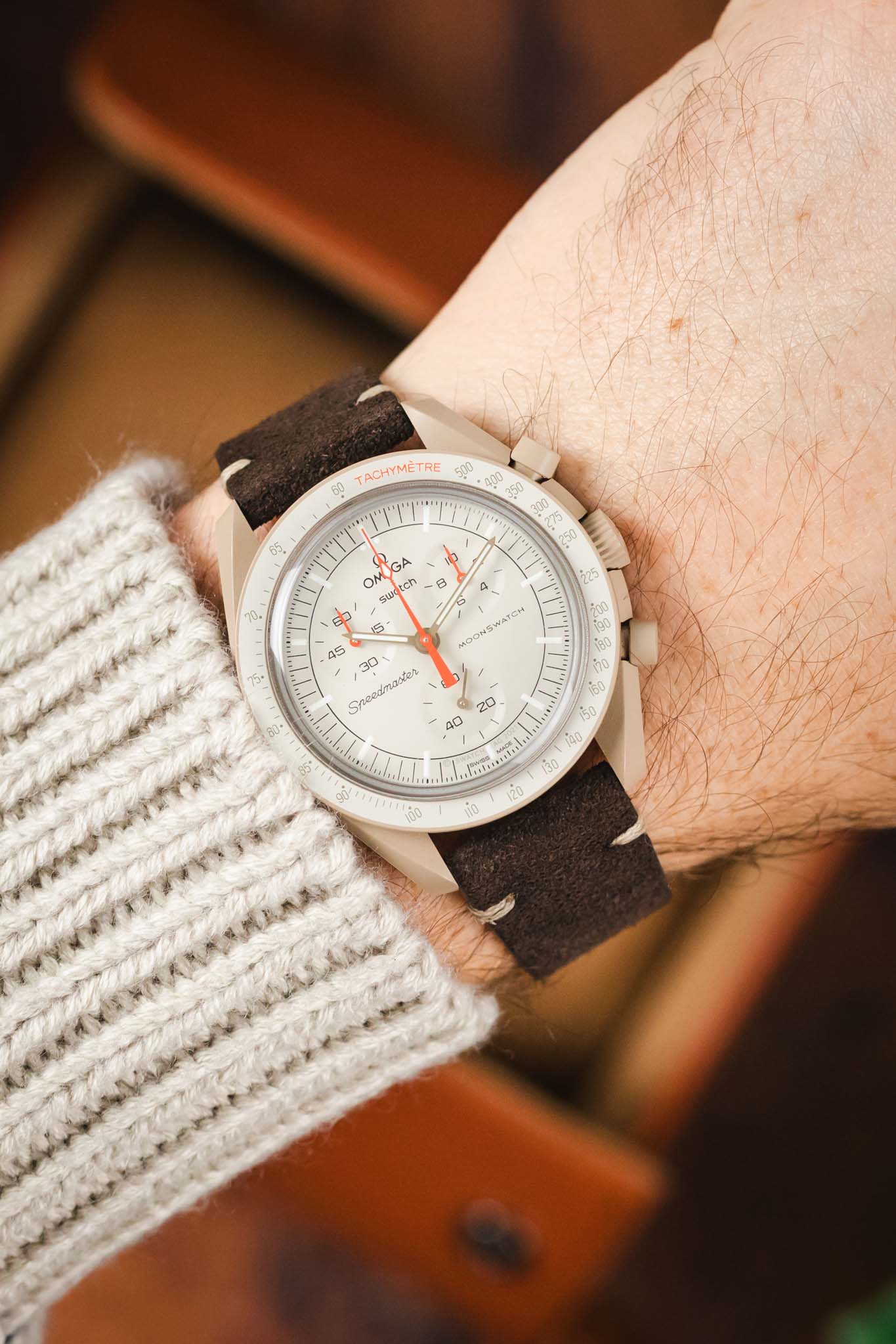 RIOS1931 HUDSON Genuine Suede Leather Watch Strap in MOCHA - Image 2