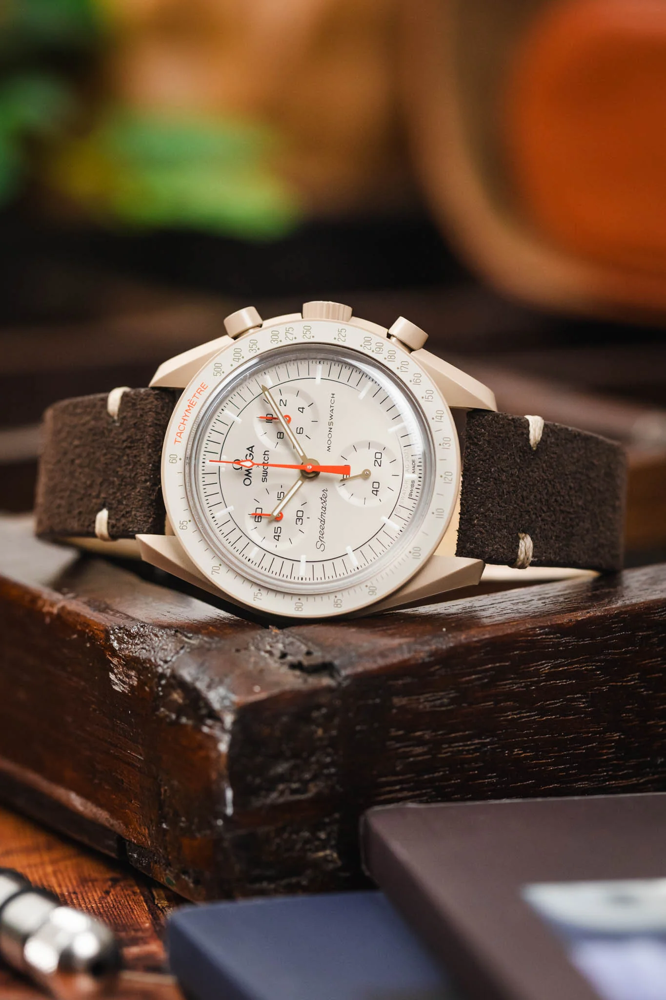 RIOS1931 HUDSON Genuine Suede Leather Watch Strap in MOCHA - Image 4
