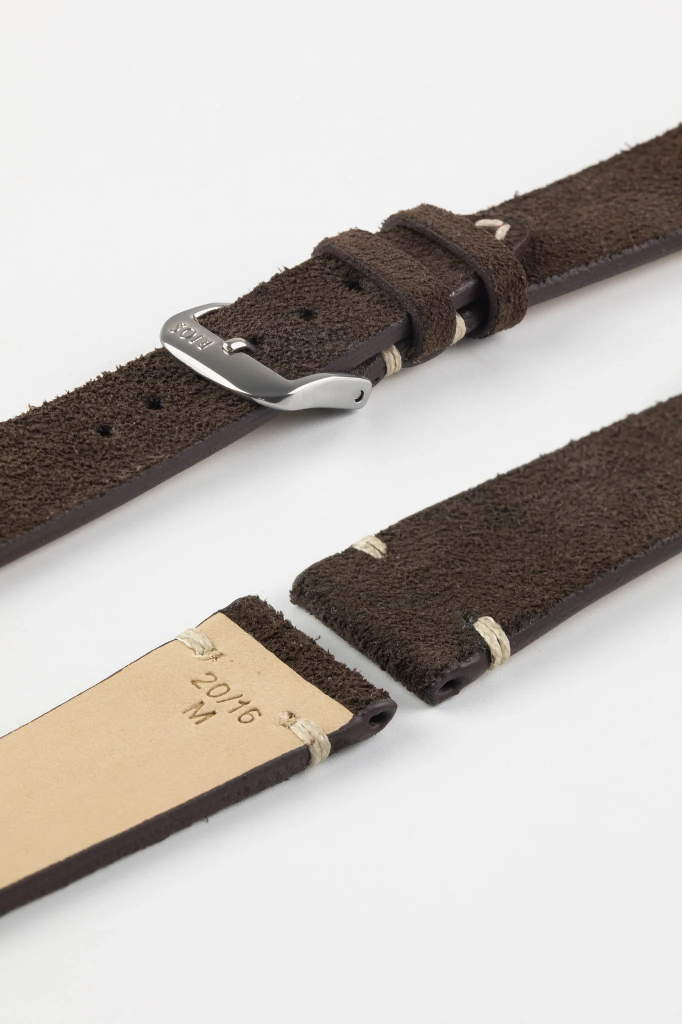 RIOS1931 HUDSON Genuine Suede Leather Watch Strap in MOCHA - Image 7