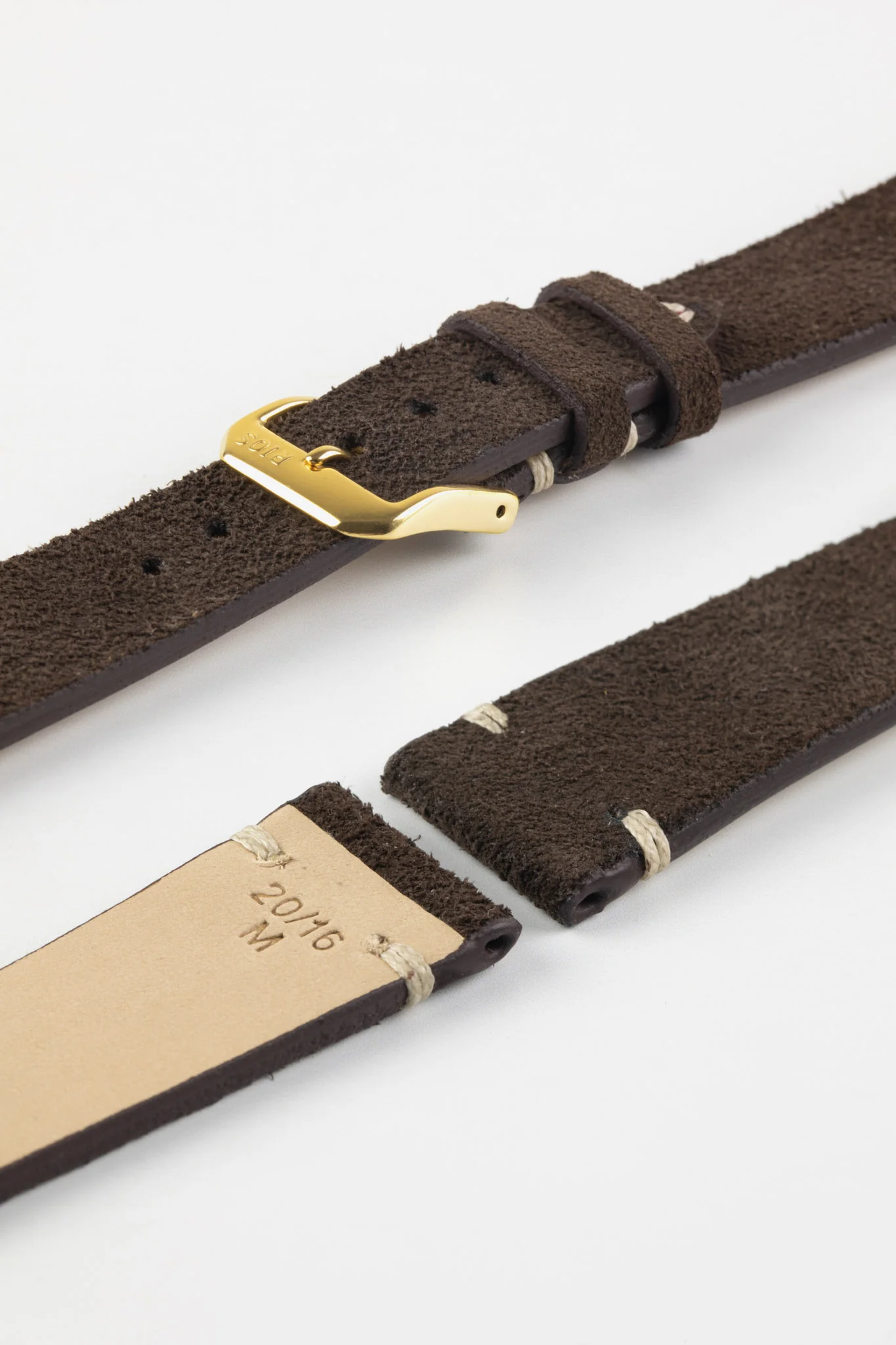 RIOS1931 HUDSON Genuine Suede Leather Watch Strap in MOCHA - Image 8