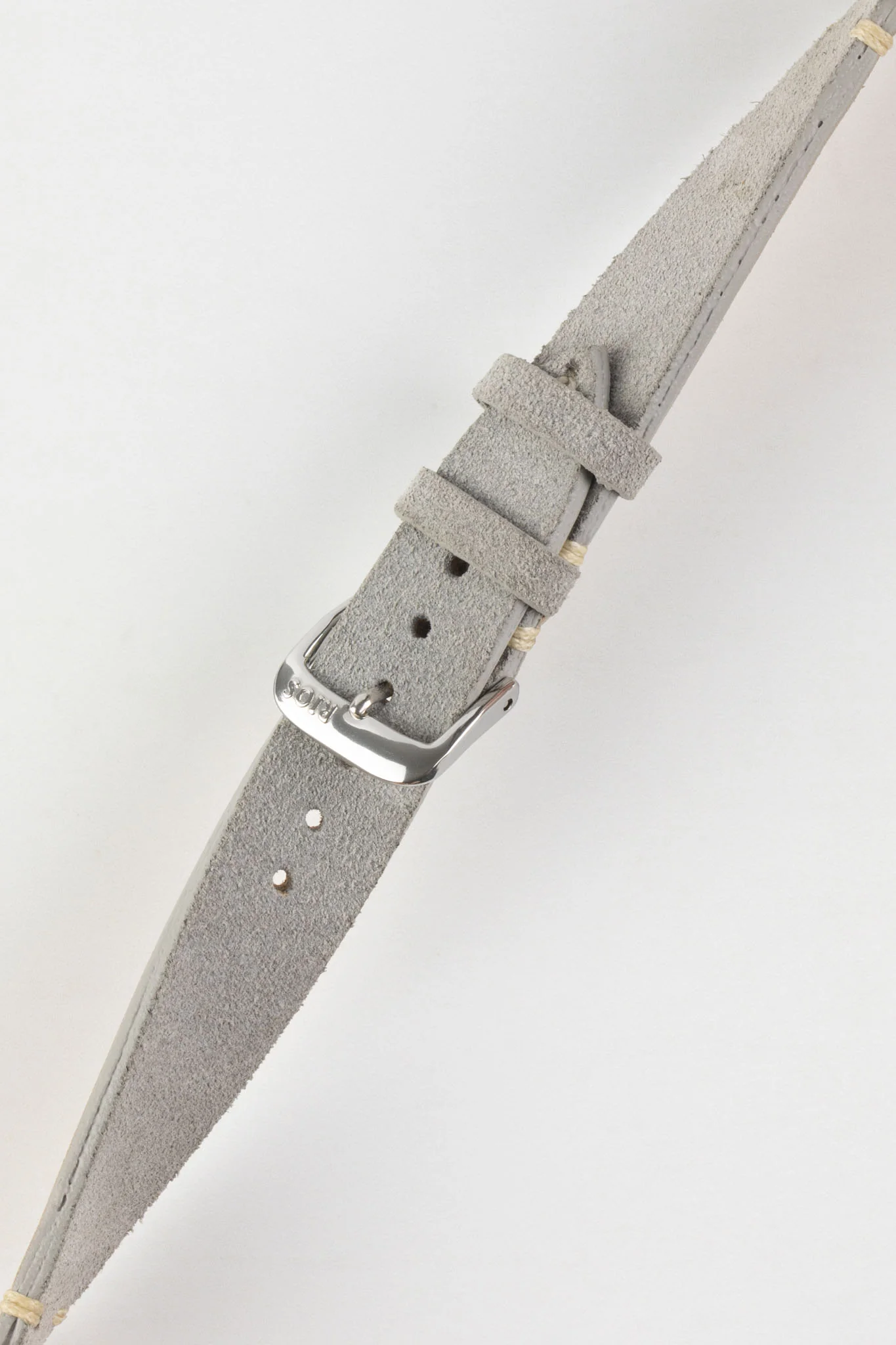 RIOS1931 HUDSON Genuine Suede Leather Watch Strap in STONE GREY - Image 5