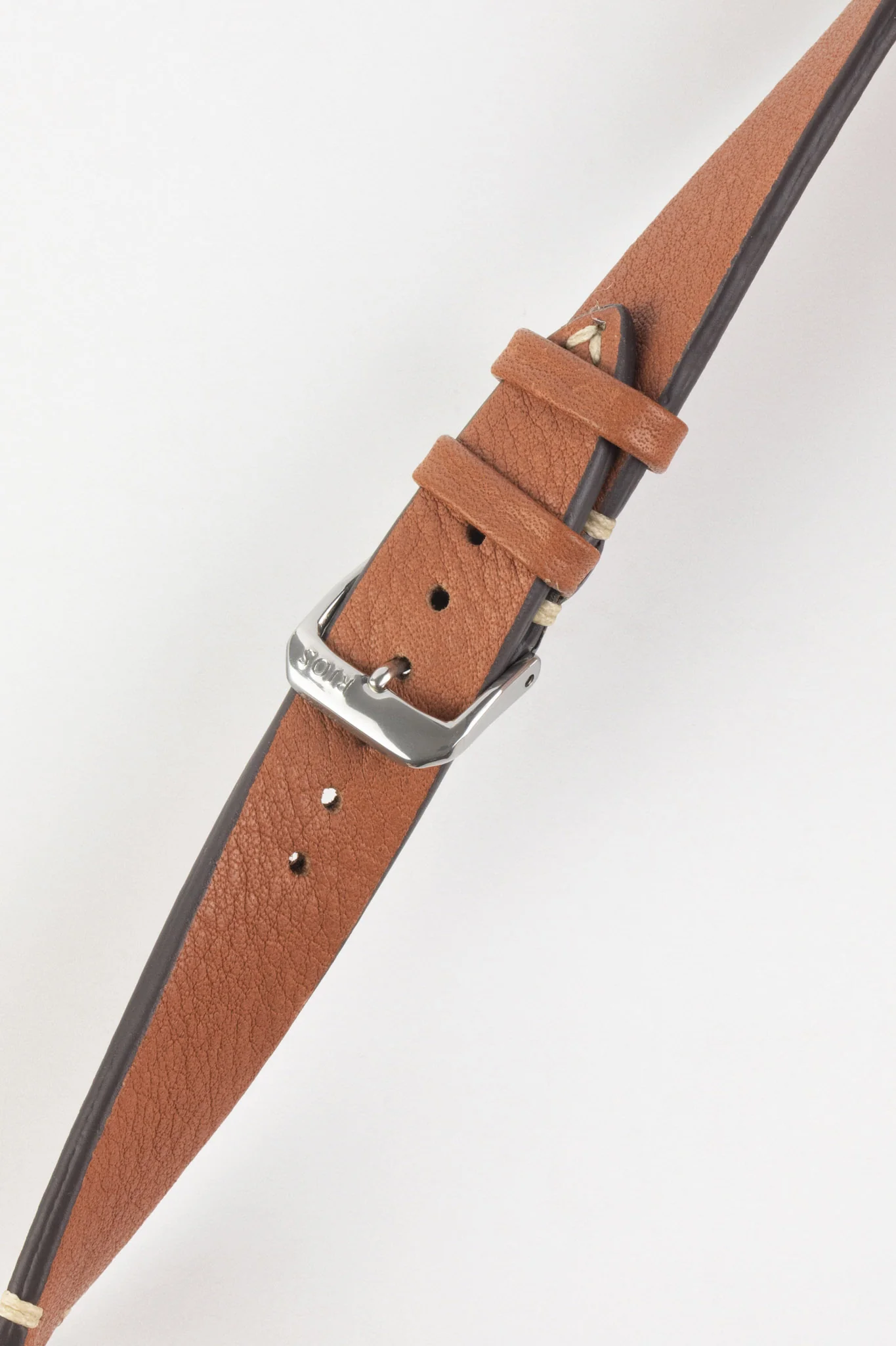 RIOS1931 INZELL Retro Organic Leather Watch Strap in COGNAC - Image 3