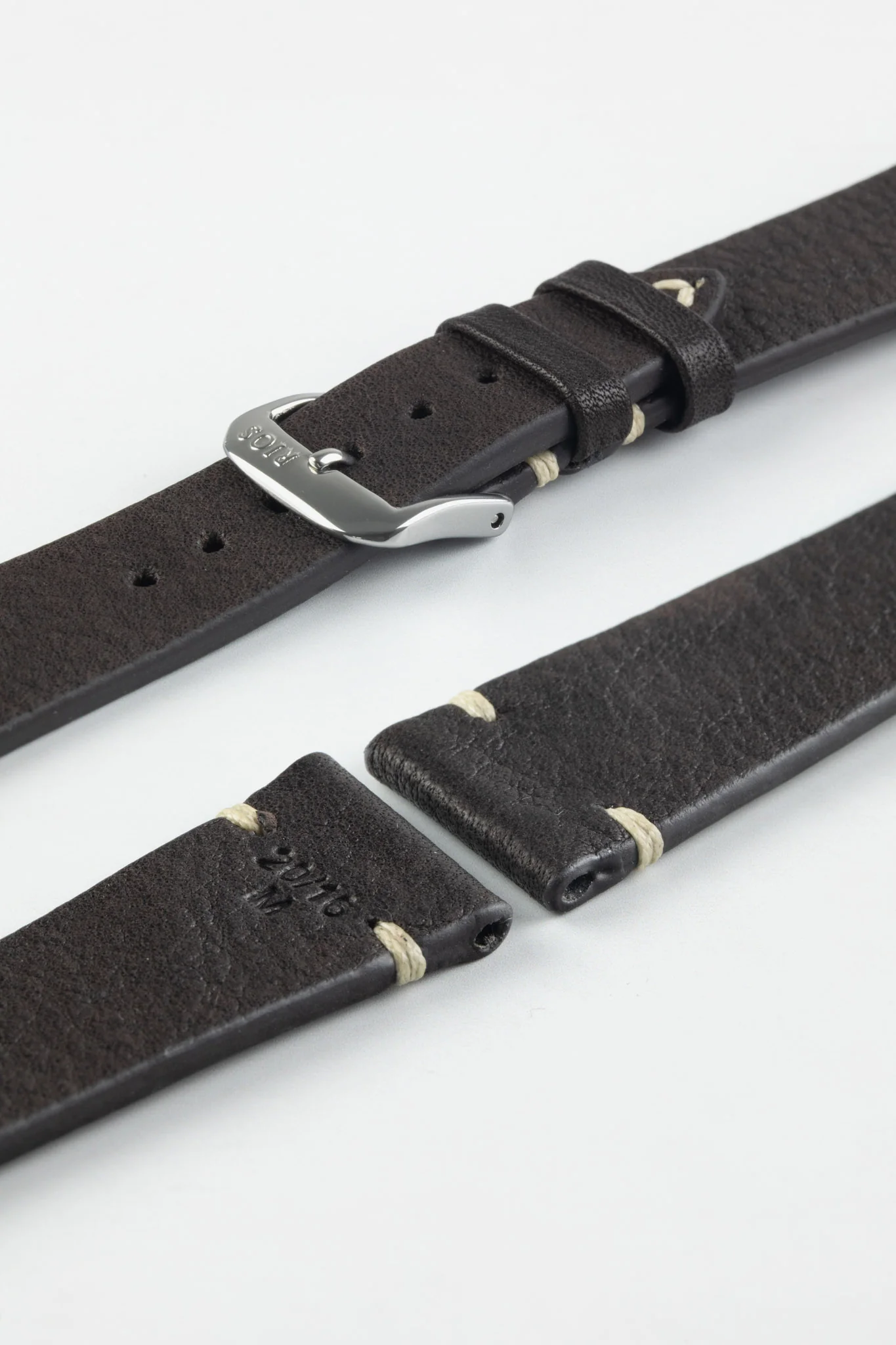 RIOS1931 INZELL Retro Organic Leather Watch Strap in MOCHA - Image 7