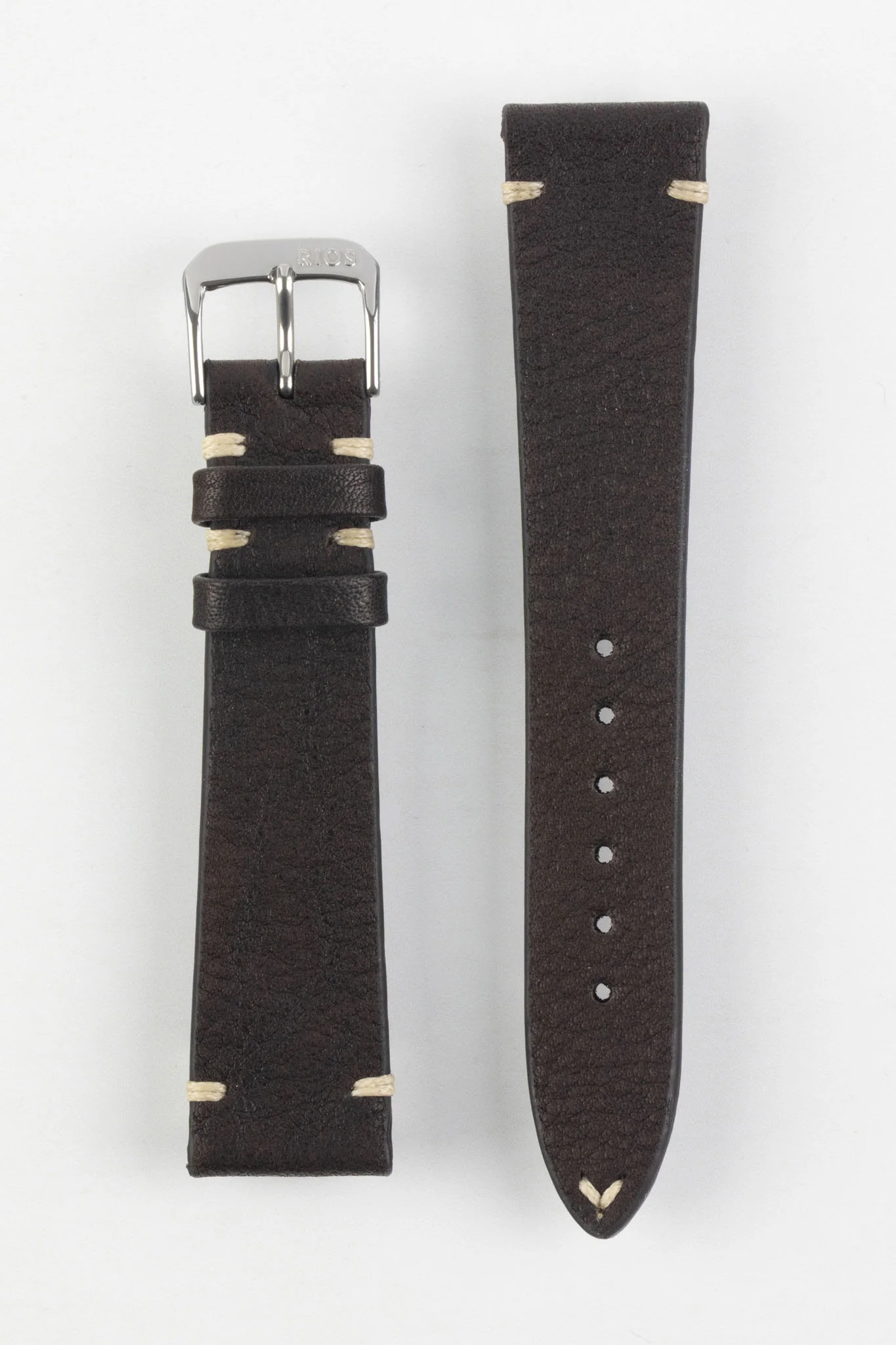 RIOS1931 INZELL Retro Organic Leather Watch Strap in MOCHA - Image 9