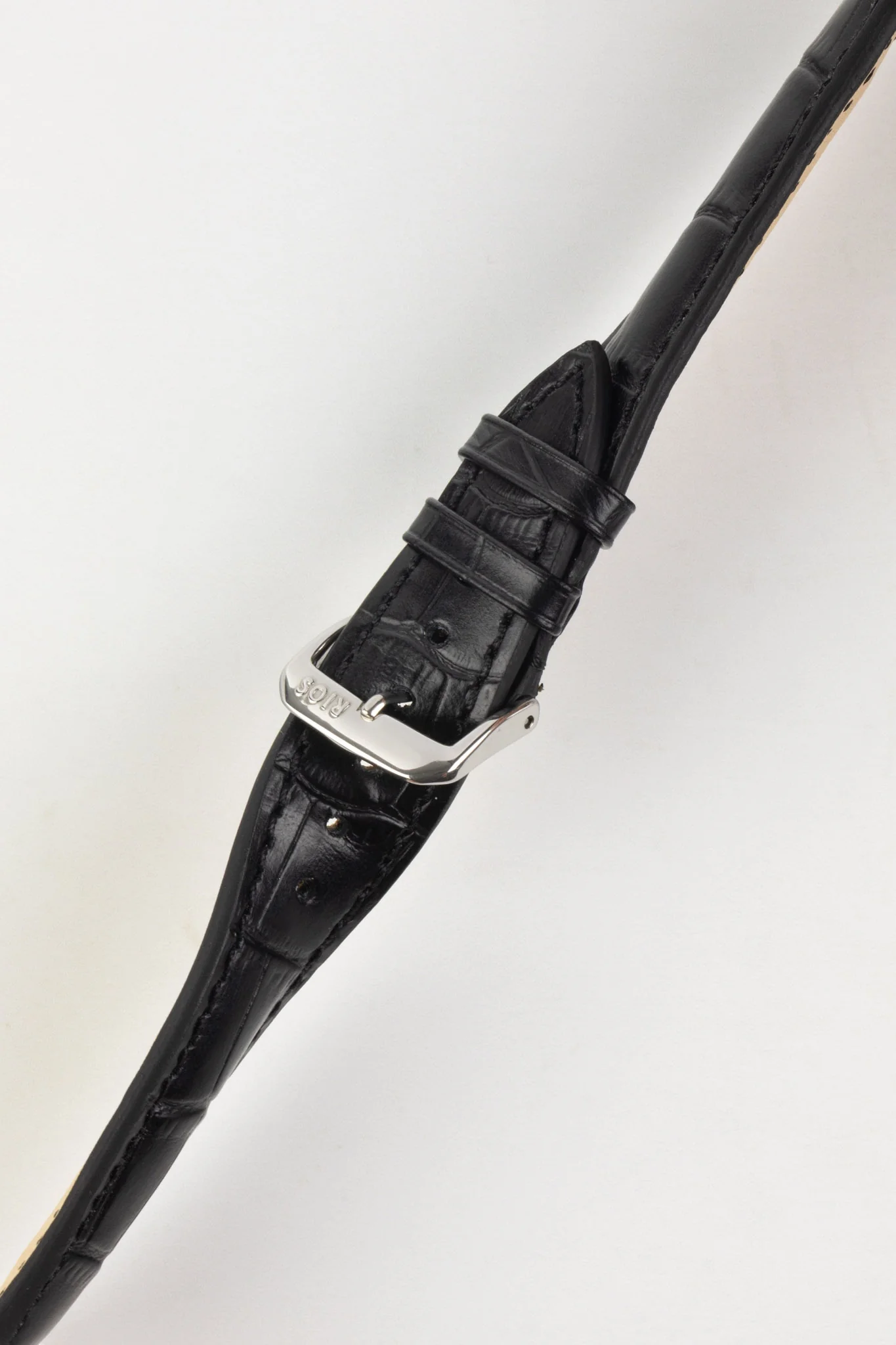 RIOS1931 LOUISIANA Alligator-Embossed Leather Watch Strap in BLACK - Image 5