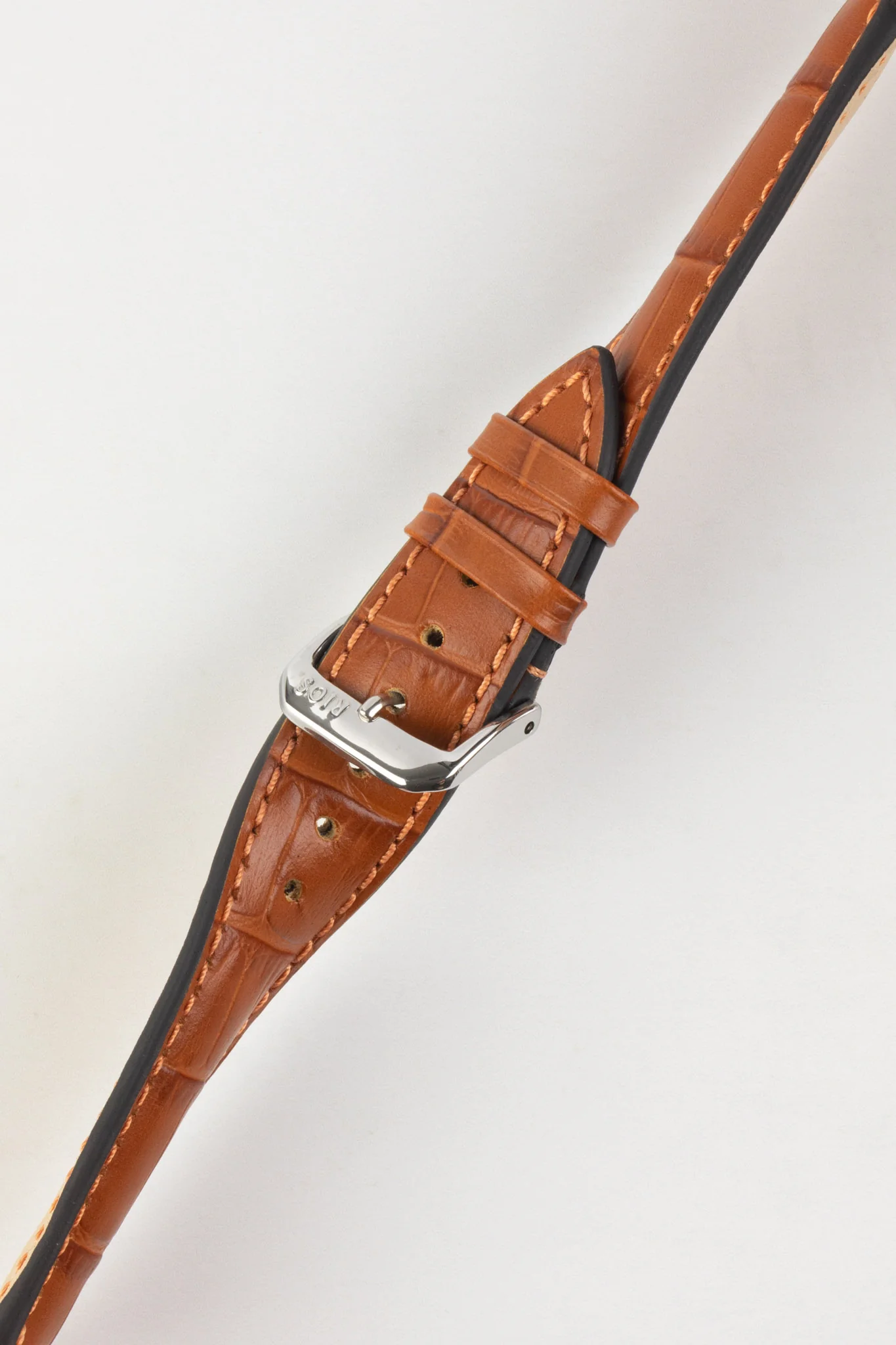 RIOS1931 LOUISIANA Alligator-Embossed Leather Watch Strap in COGNAC - Image 5
