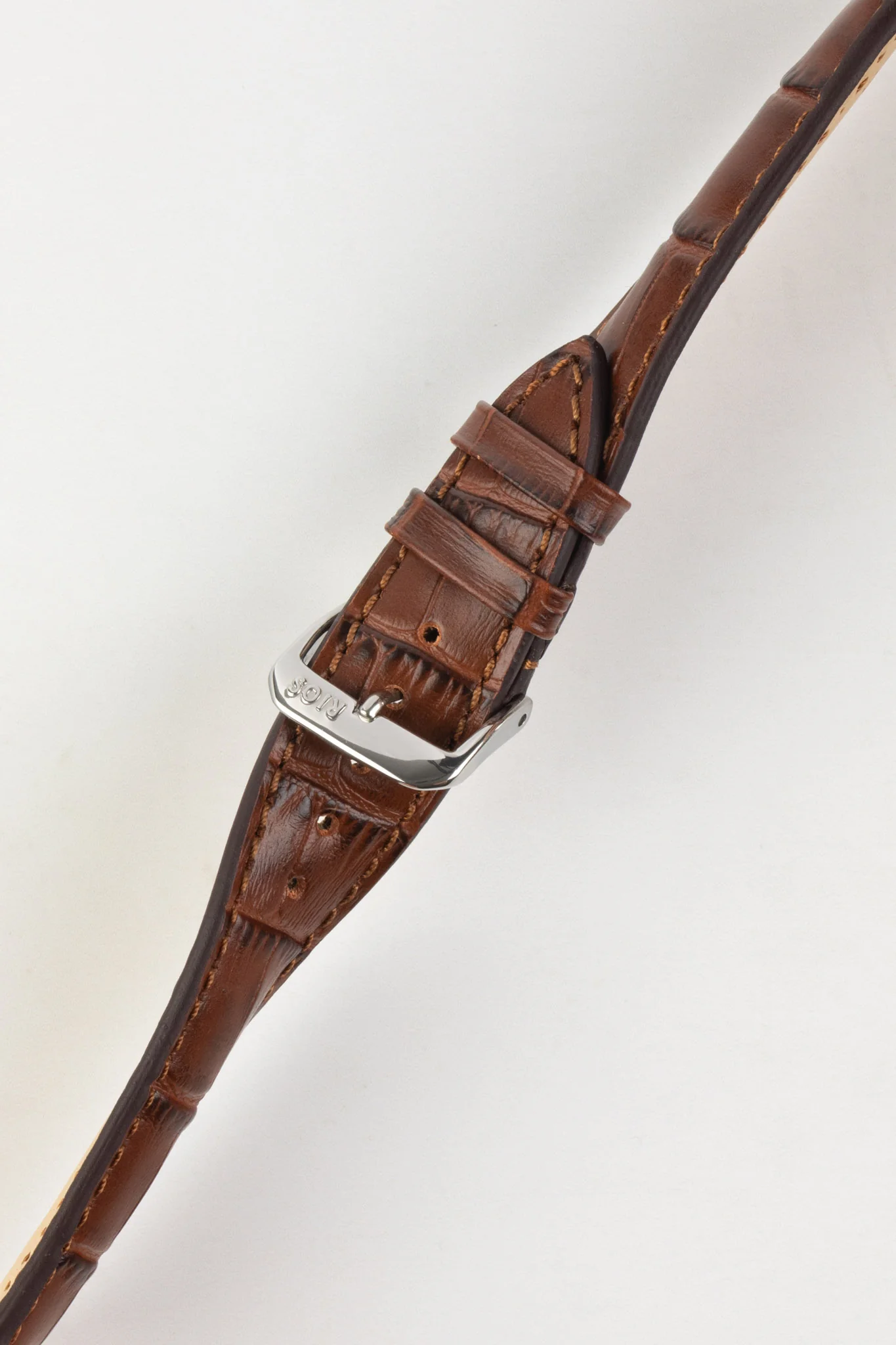 RIOS1931 LOUISIANA Alligator-Embossed Leather Watch Strap in MAHOGANY - Image 5