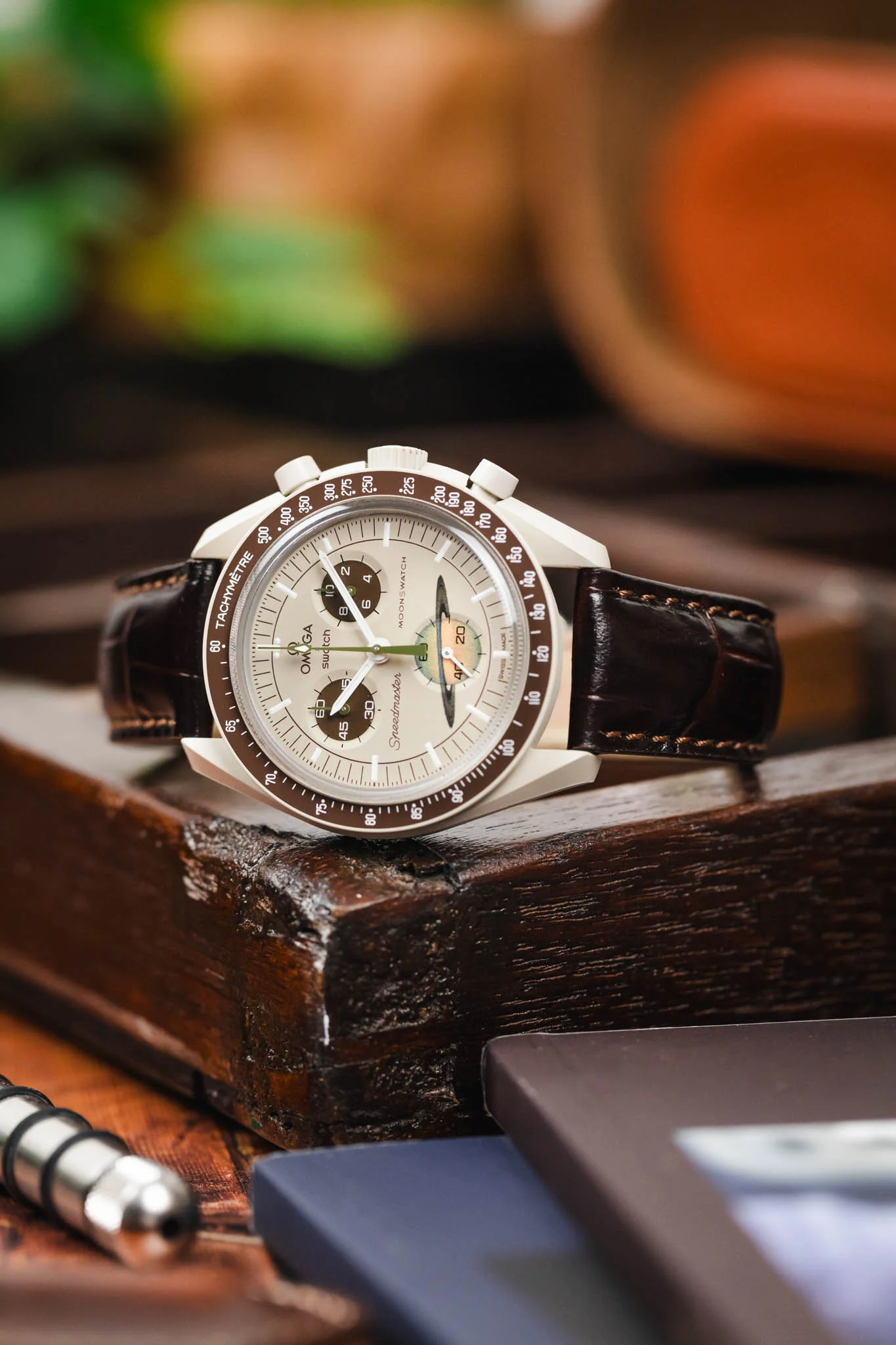 RIOS1931 LOUISIANA Alligator-Embossed Leather Watch Strap in MOCHA - Image 4