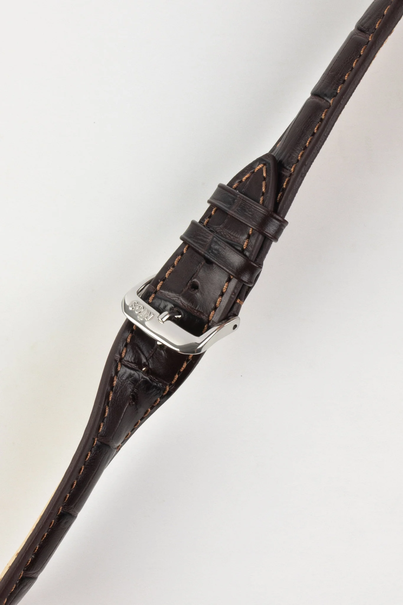 RIOS1931 LOUISIANA Alligator-Embossed Leather Watch Strap in MOCHA - Image 5