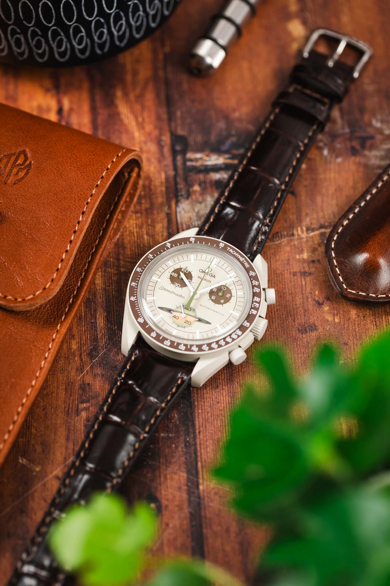 RIOS1931 LOUISIANA Alligator-Embossed Leather Watch Strap in MOCHA - Image 6
