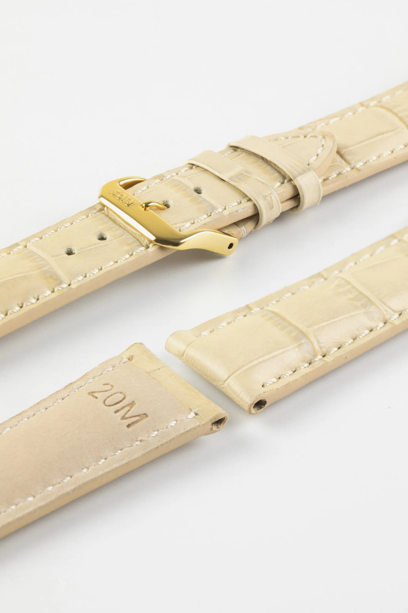 RIOS1931 LOUISIANA Alligator-Embossed Leather Watch Strap in SAND - Image 8