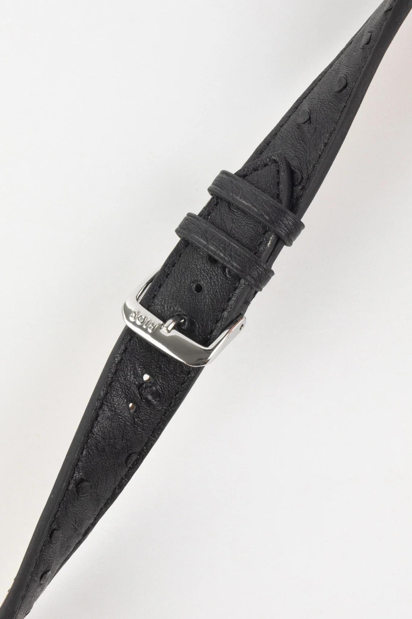 RIOS1931 MAISON Genuine Ostrich Leather Watch Strap in BLACK - Image 5