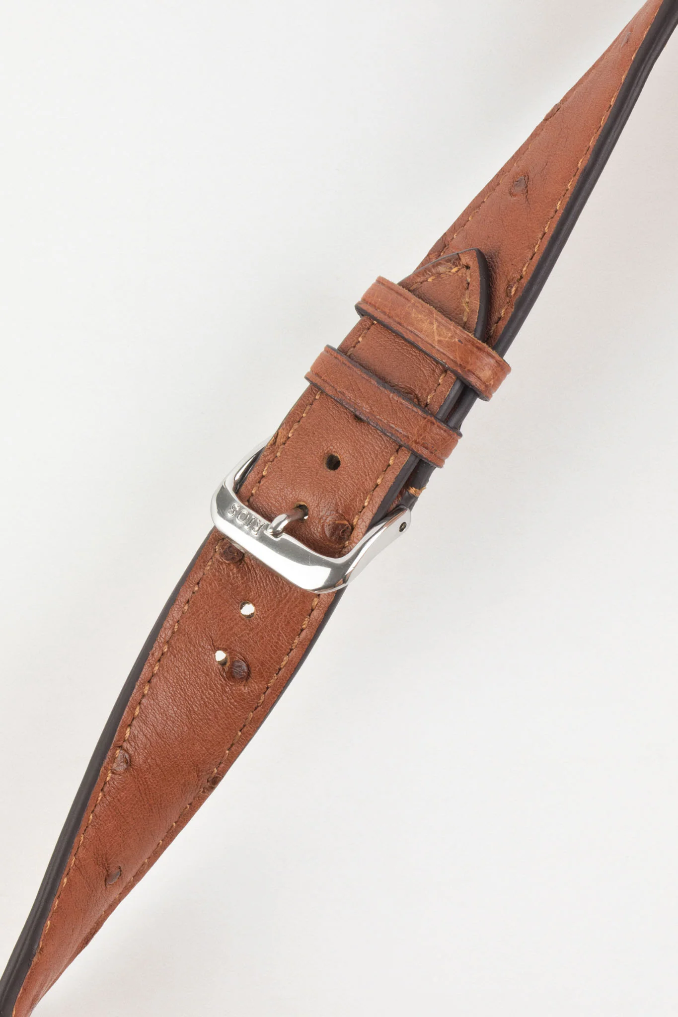 RIOS1931 MAISON Genuine Ostrich Leather Watch Strap in MAHOGANY - Image 3