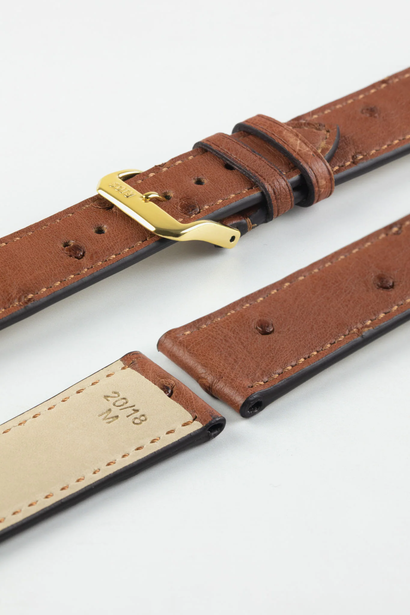 RIOS1931 MAISON Genuine Ostrich Leather Watch Strap in MAHOGANY - Image 5