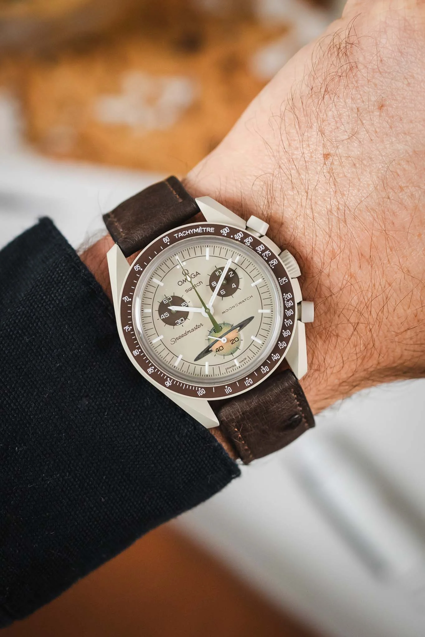 RIOS1931 MAISON Genuine Ostrich Leather Watch Strap in MOCHA - Image 2