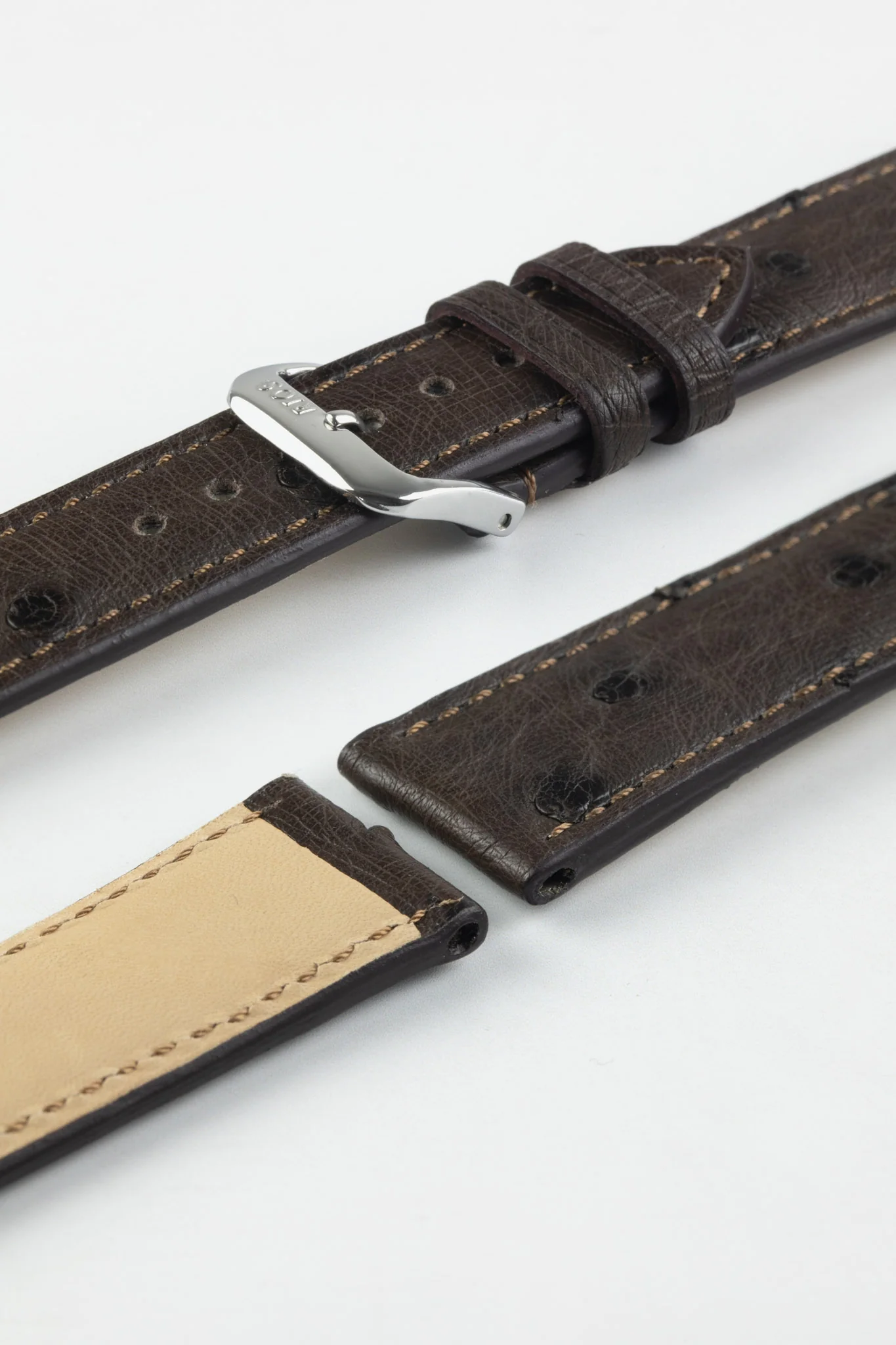RIOS1931 MAISON Genuine Ostrich Leather Watch Strap in MOCHA - Image 7