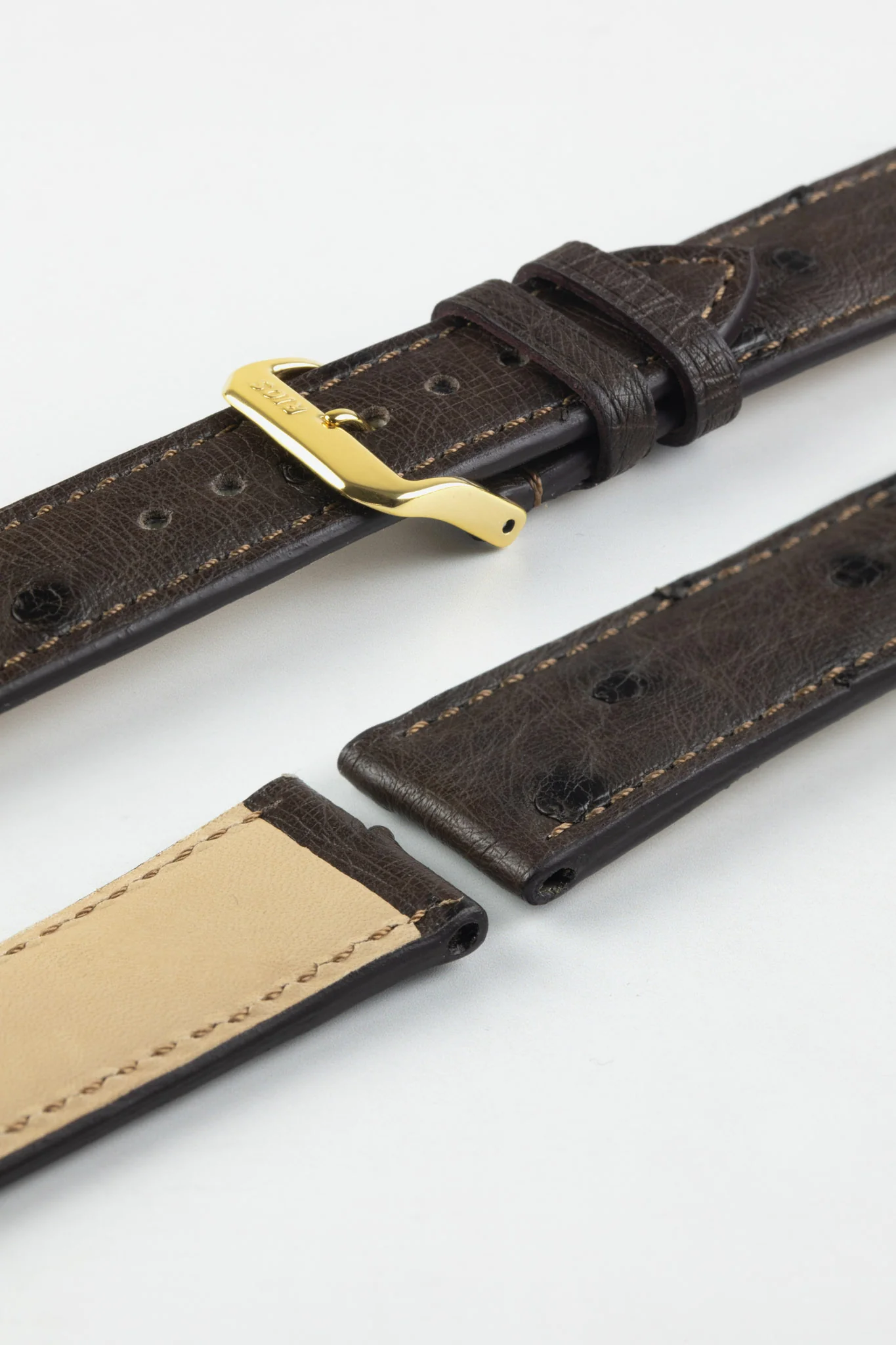 RIOS1931 MAISON Genuine Ostrich Leather Watch Strap in MOCHA - Image 8