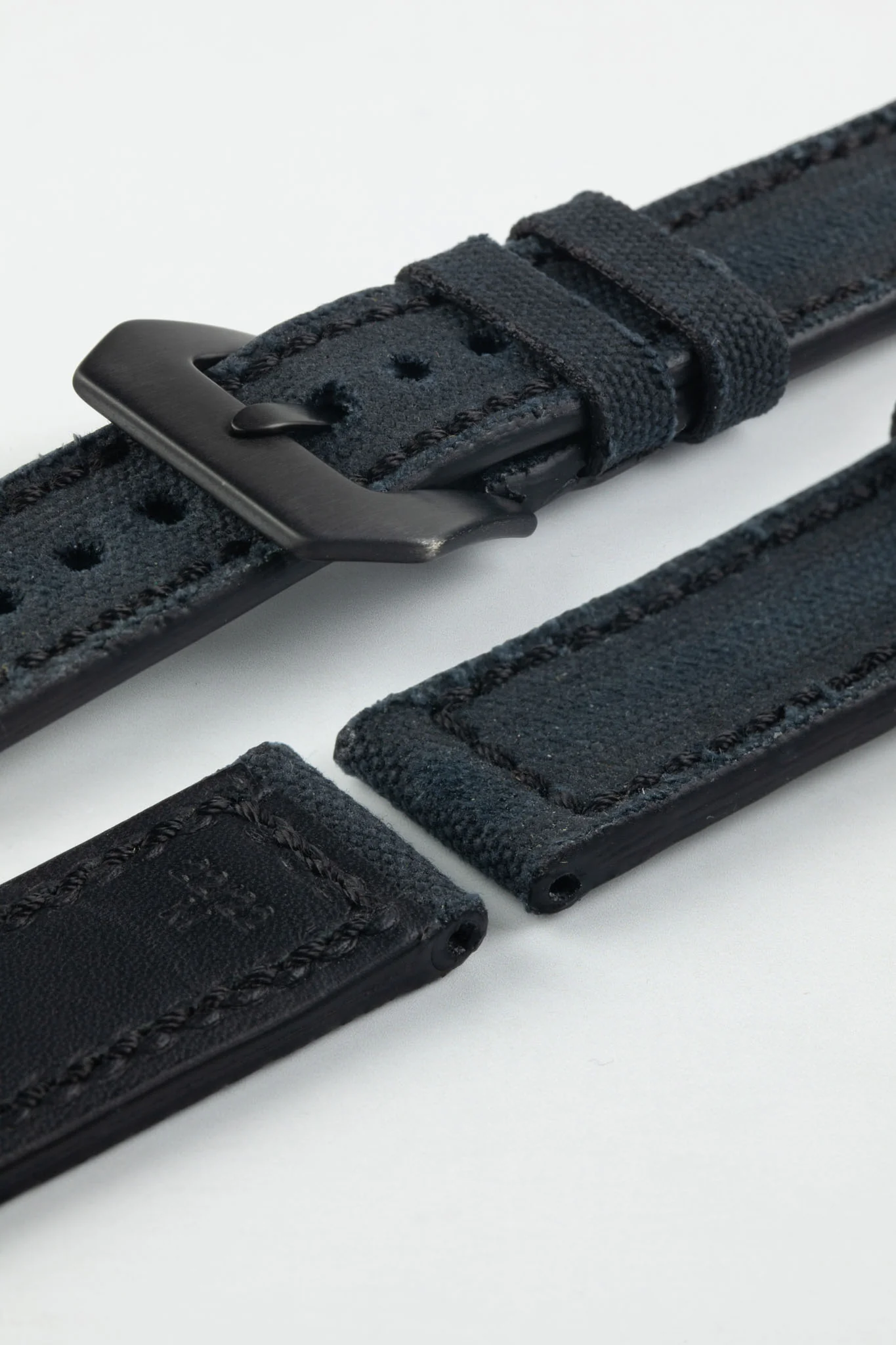RIOS1931 MARYLAND Genuine Vintage Canvas Watch Strap in BLACK - Image 13