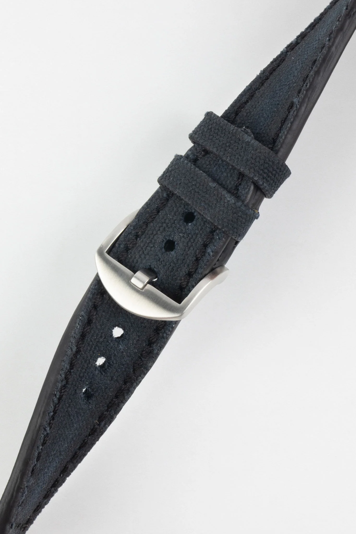 RIOS1931 MARYLAND Genuine Vintage Canvas Watch Strap in BLACK - Image 3