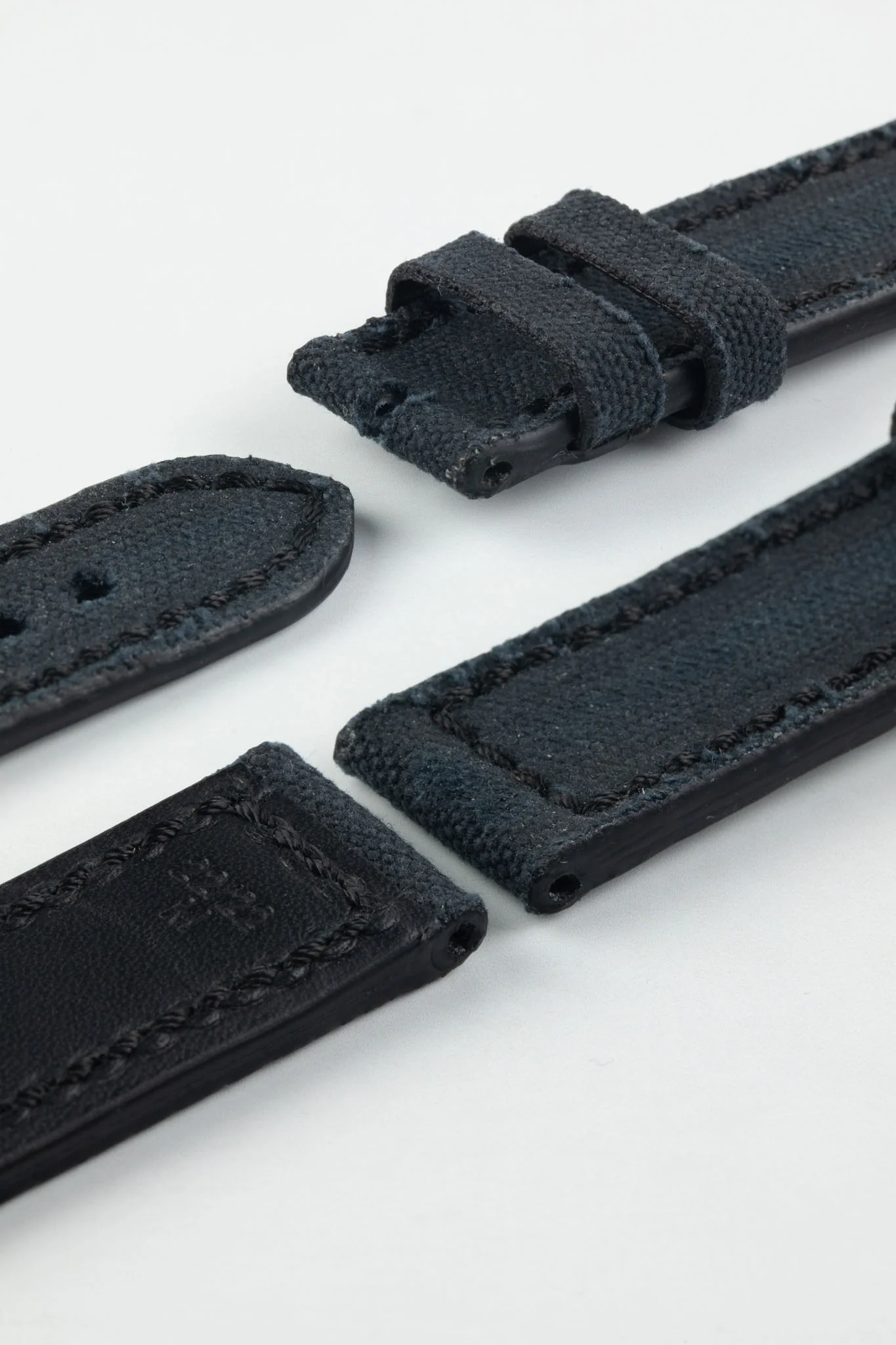 RIOS1931 MARYLAND Genuine Vintage Canvas Watch Strap in BLACK - Image 4