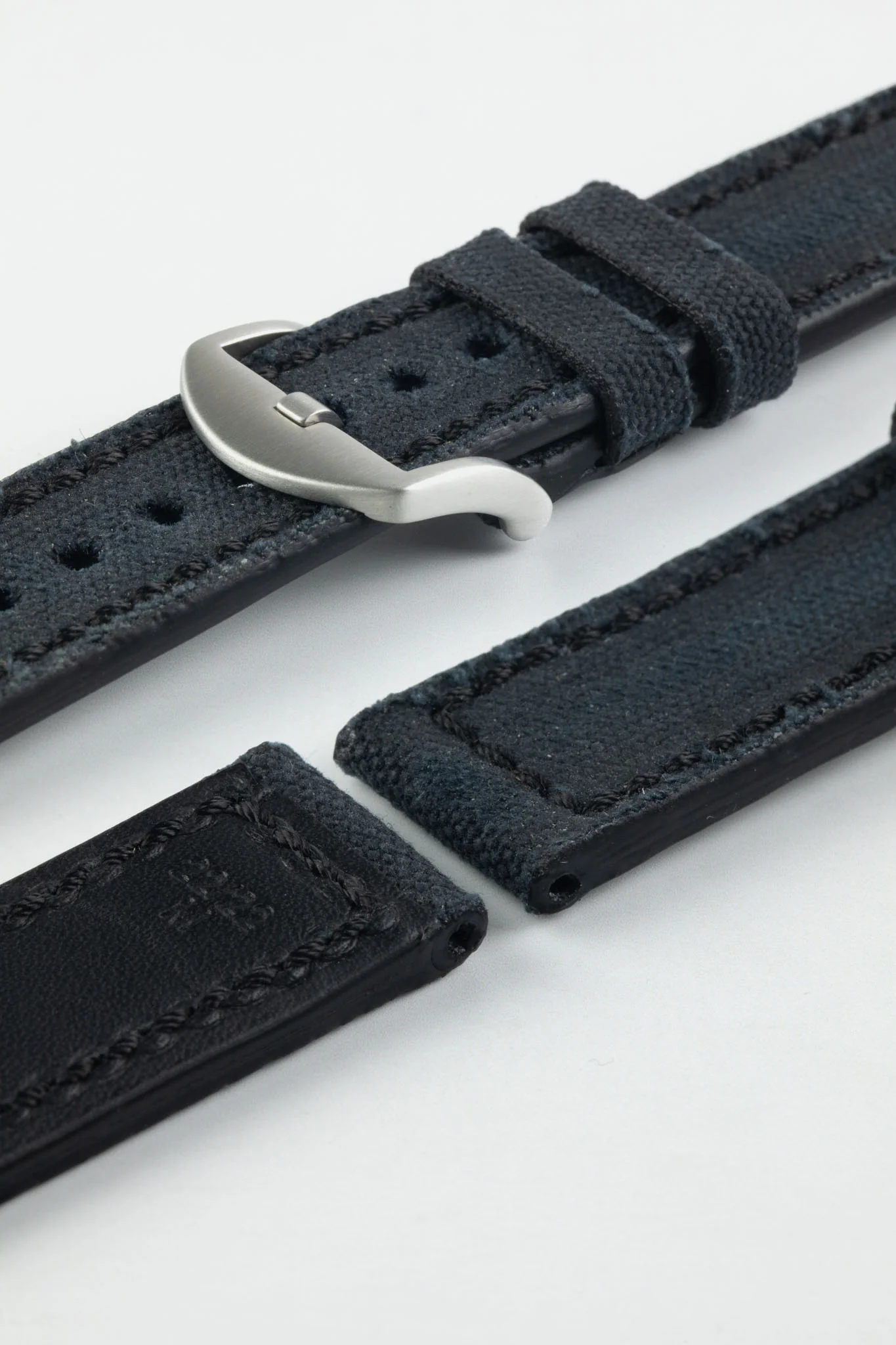 RIOS1931 MARYLAND Genuine Vintage Canvas Watch Strap in BLACK - Image 5