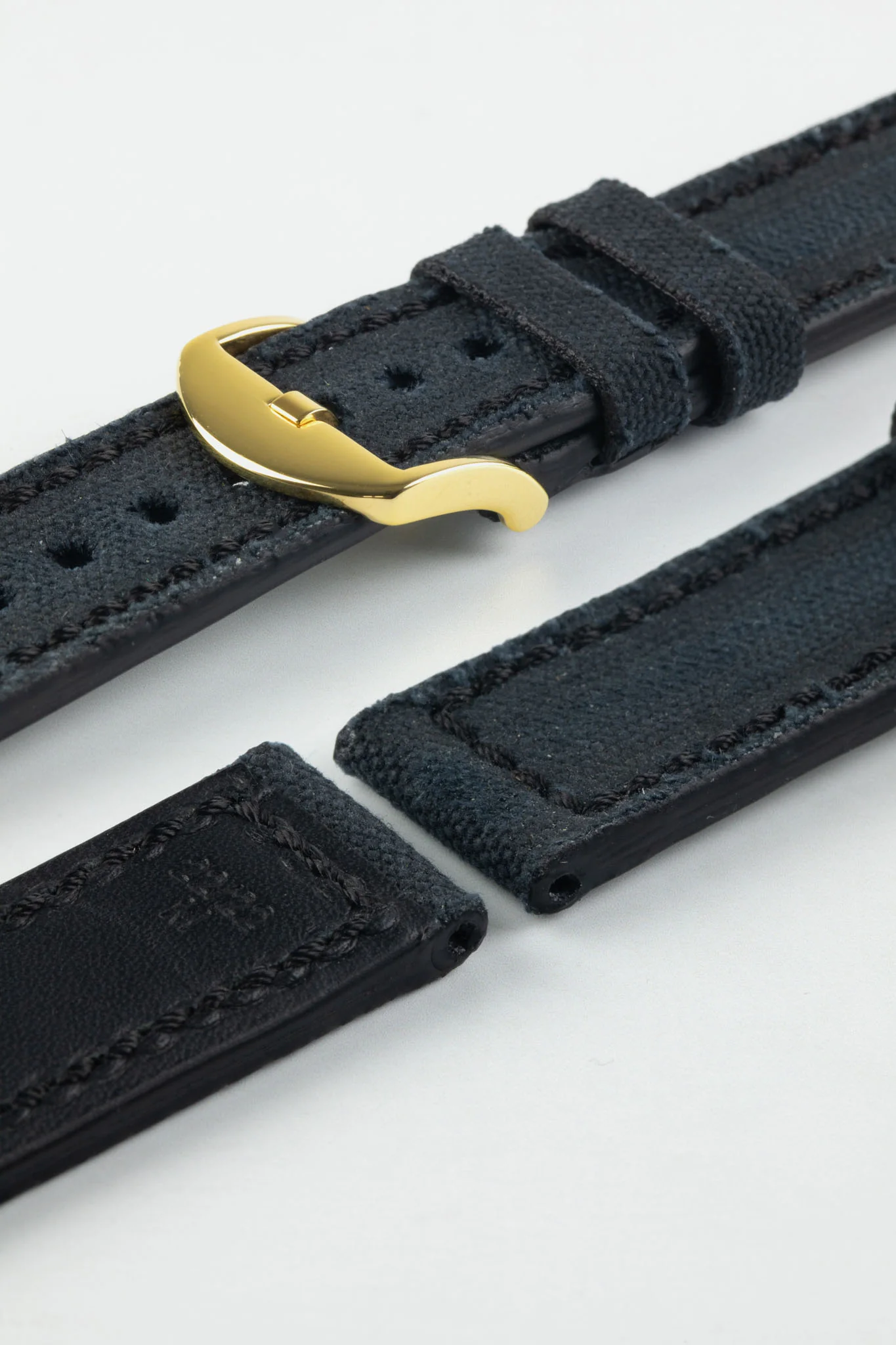 RIOS1931 MARYLAND Genuine Vintage Canvas Watch Strap in BLACK - Image 7