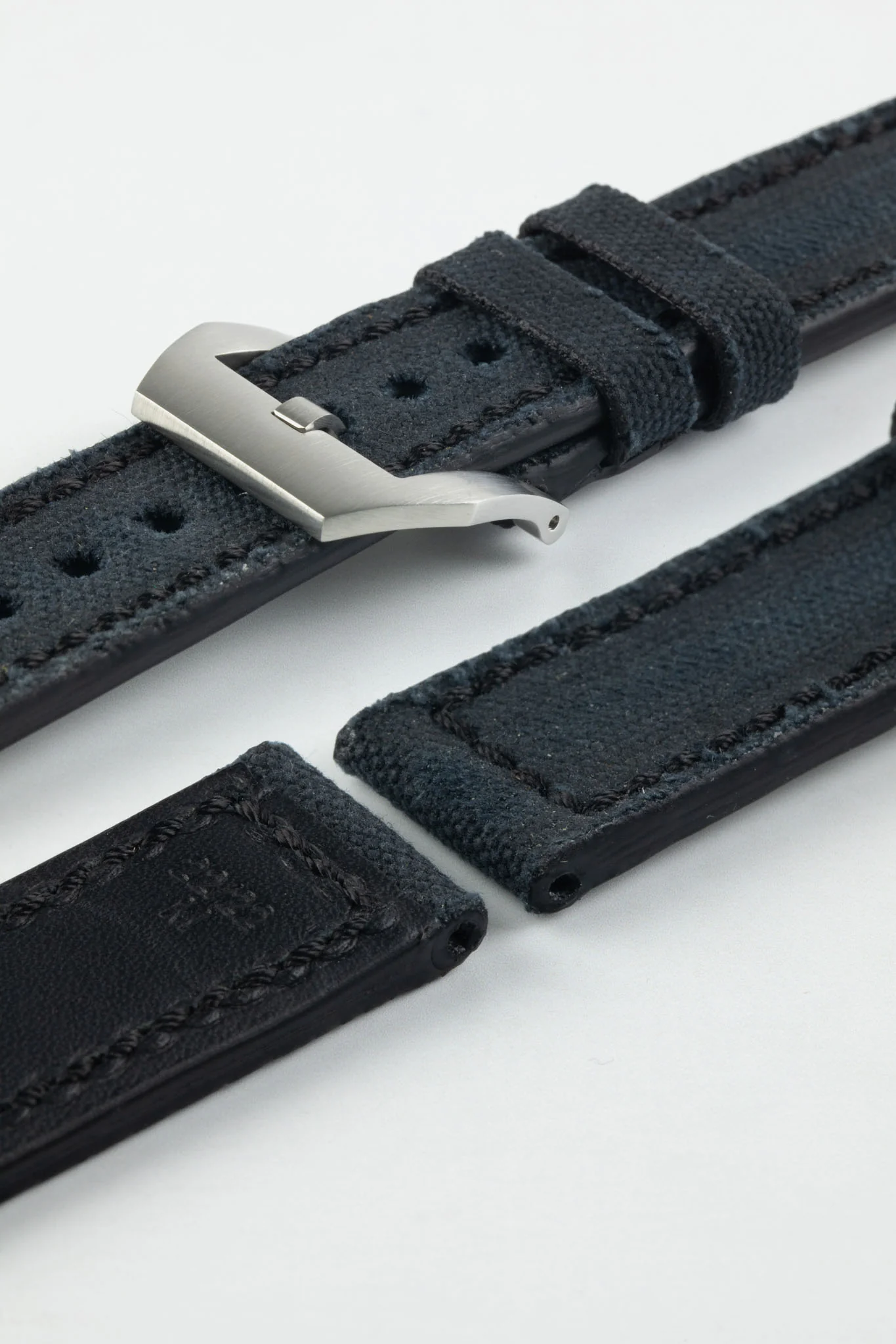RIOS1931 MARYLAND Genuine Vintage Canvas Watch Strap in BLACK - Image 9