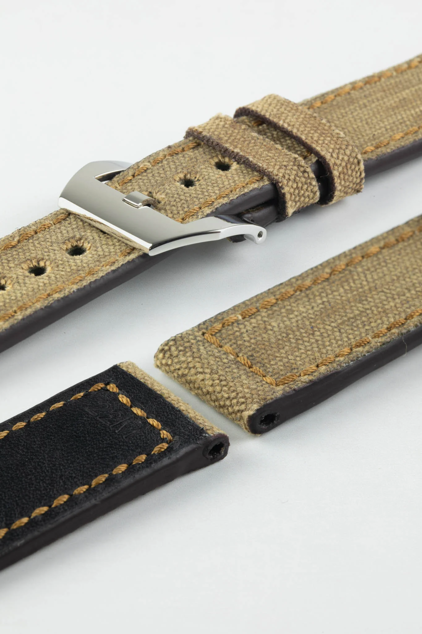 RIOS1931 MARYLAND Genuine Vintage Canvas Watch Strap in COGNAC - Image 10