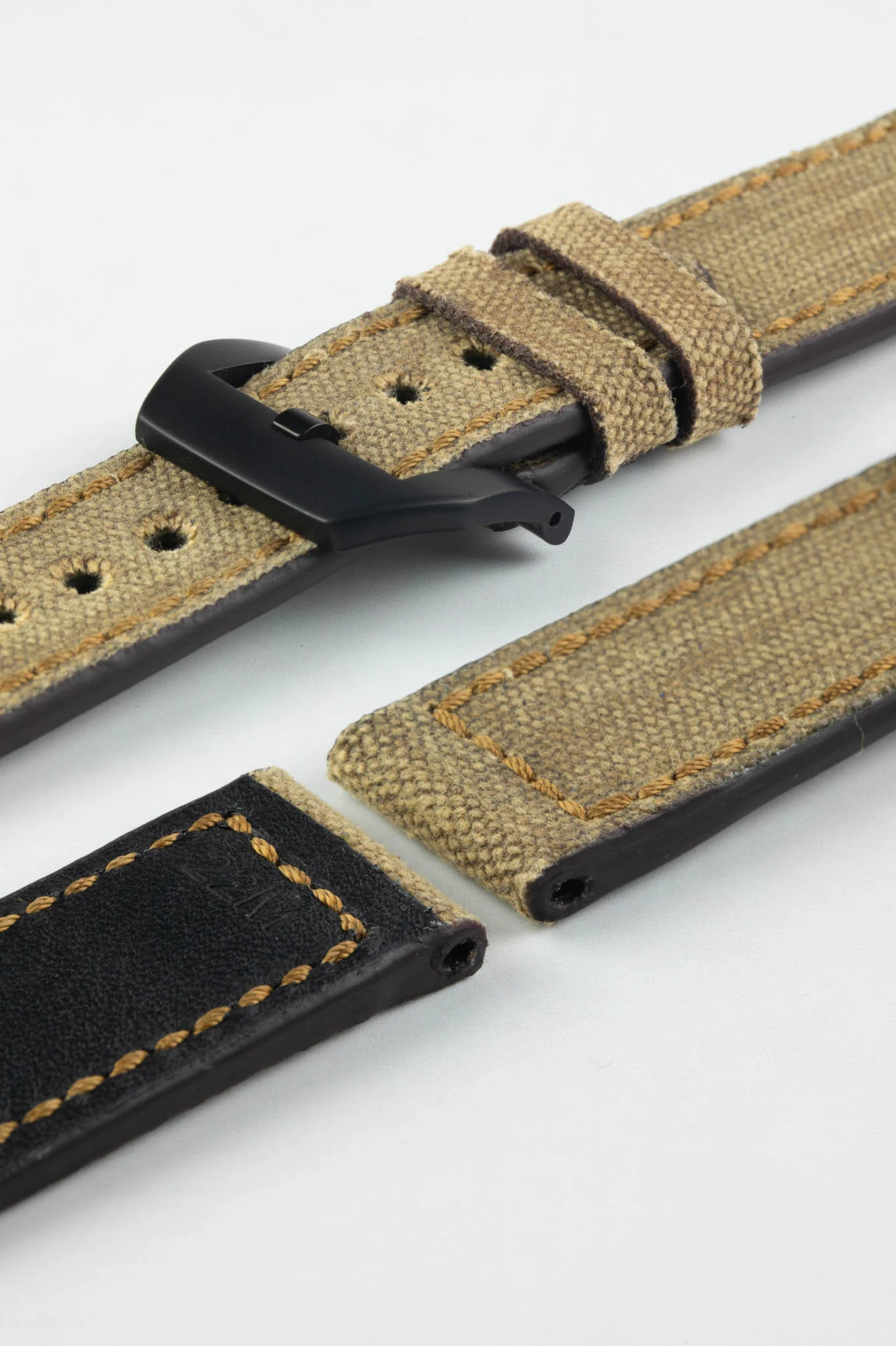 RIOS1931 MARYLAND Genuine Vintage Canvas Watch Strap in COGNAC - Image 11