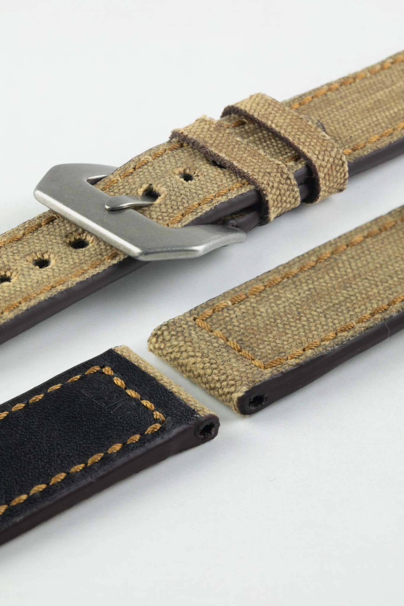 RIOS1931 MARYLAND Genuine Vintage Canvas Watch Strap in COGNAC - Image 12