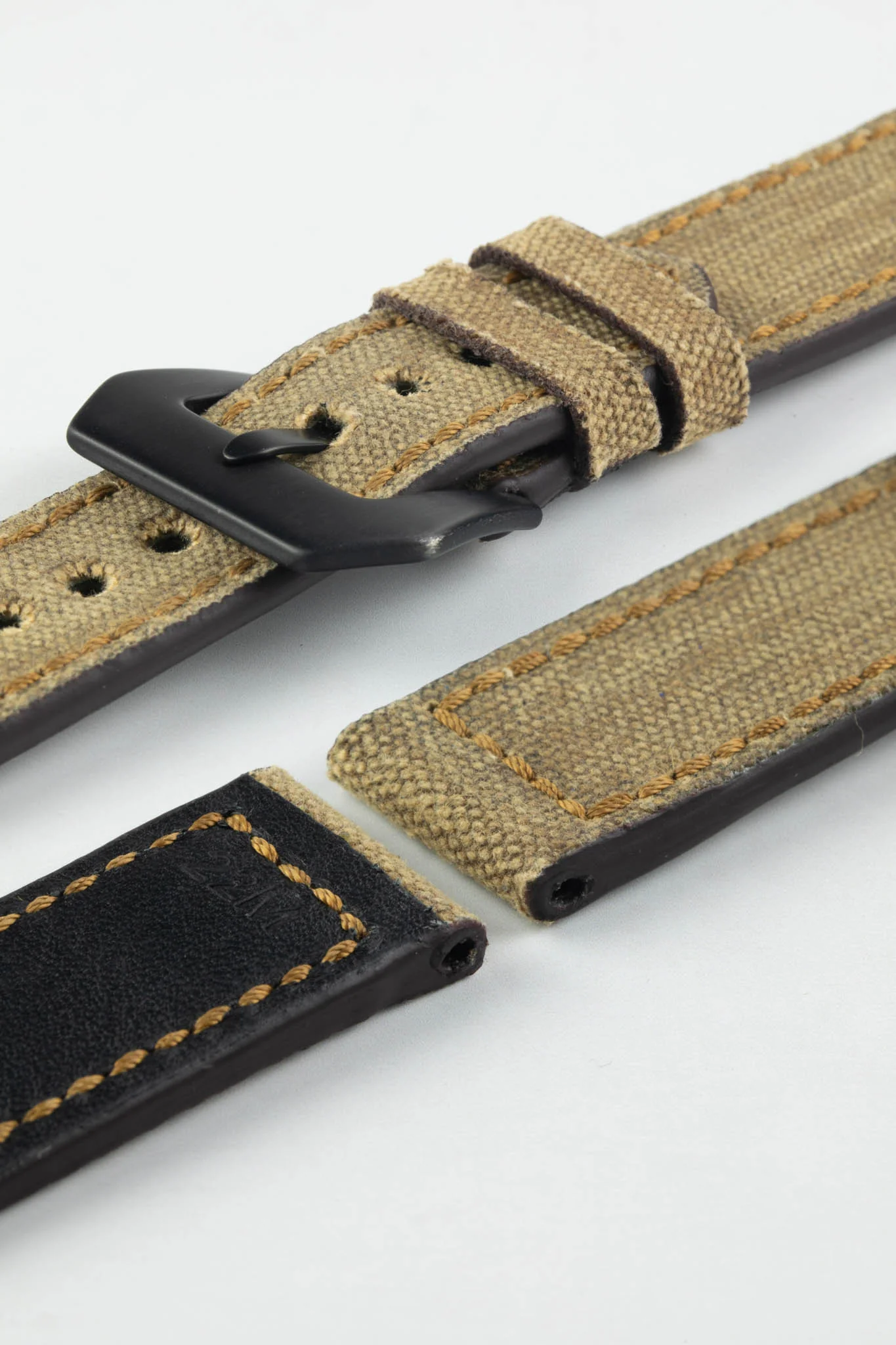 RIOS1931 MARYLAND Genuine Vintage Canvas Watch Strap in COGNAC - Image 13