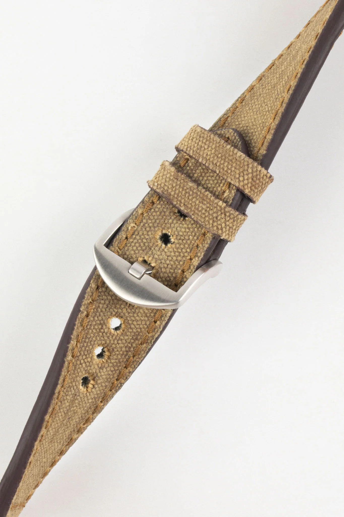 RIOS1931 MARYLAND Genuine Vintage Canvas Watch Strap in COGNAC - Image 3