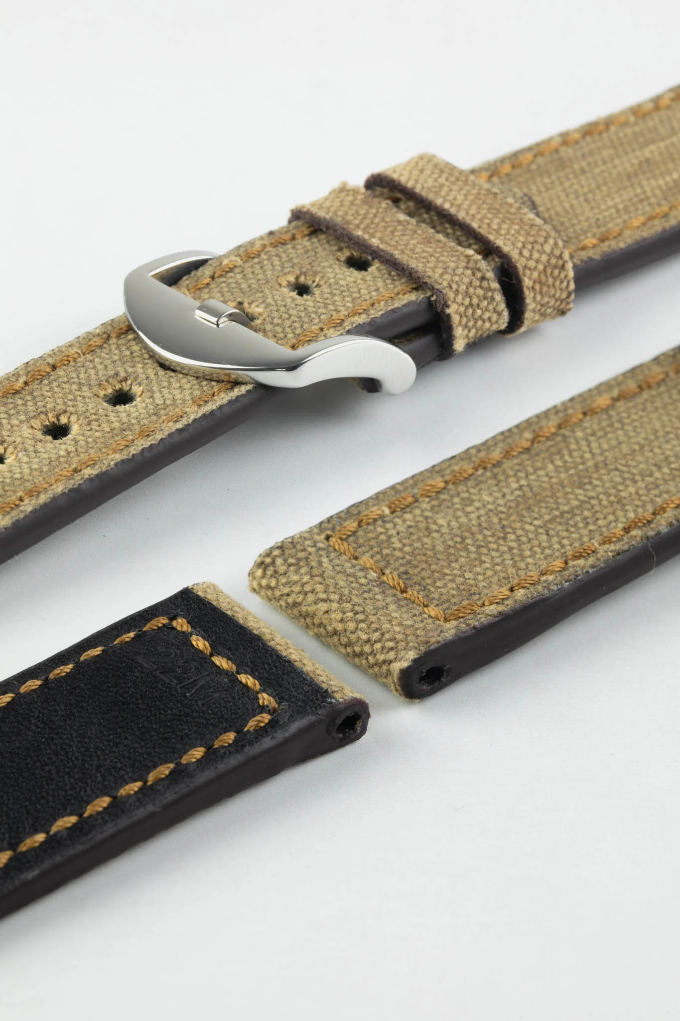 RIOS1931 MARYLAND Genuine Vintage Canvas Watch Strap in COGNAC - Image 6