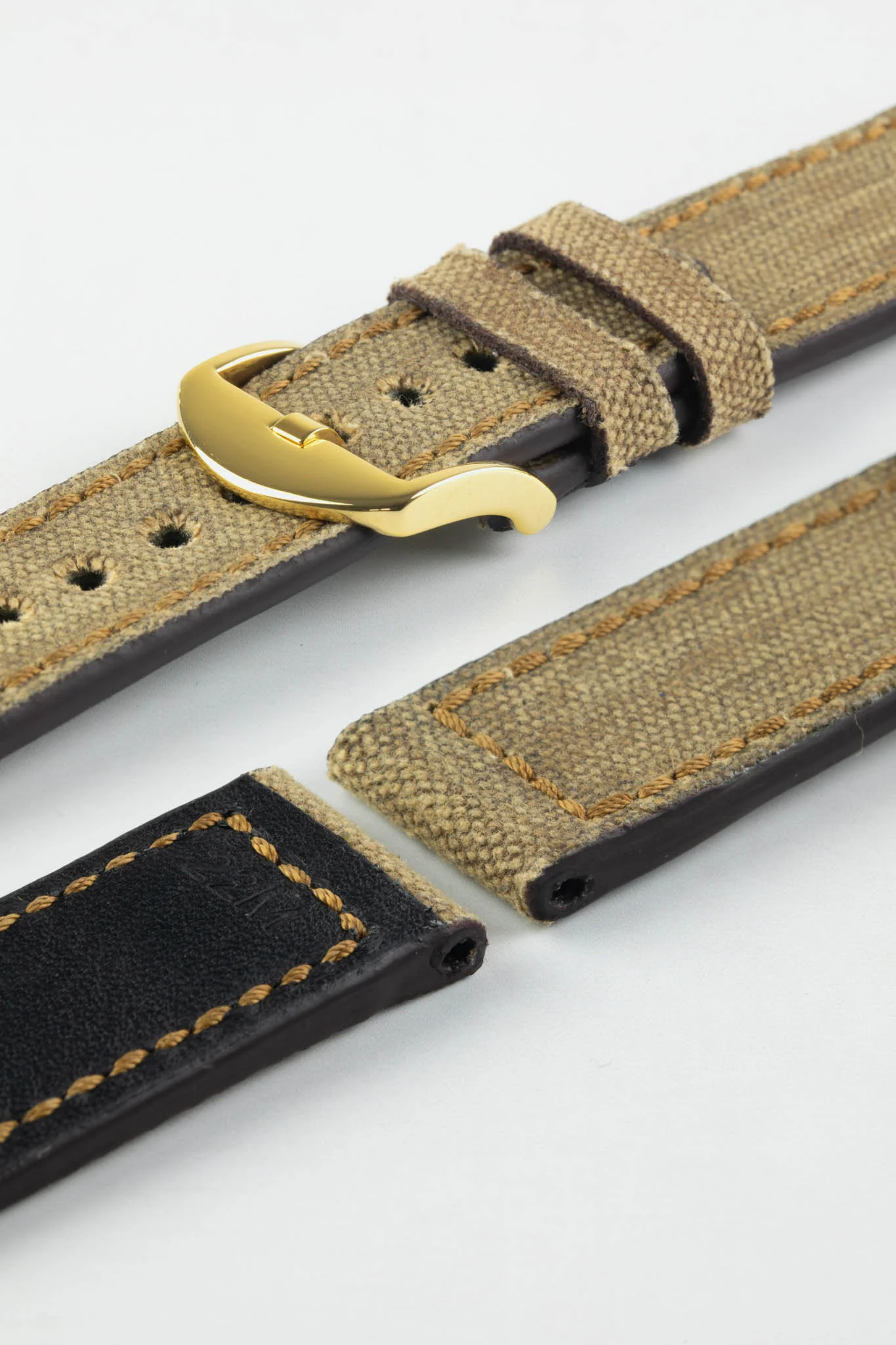 RIOS1931 MARYLAND Genuine Vintage Canvas Watch Strap in COGNAC - Image 7