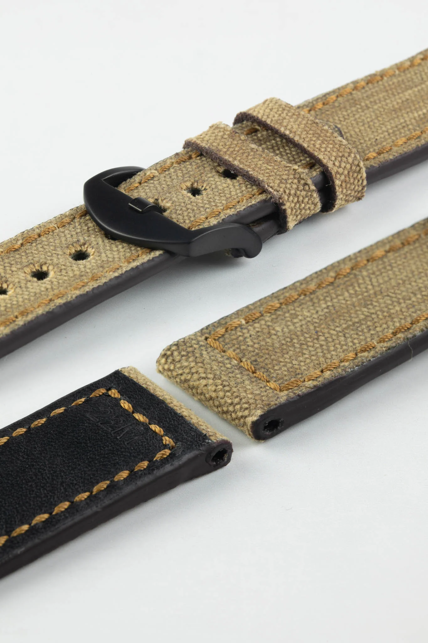RIOS1931 MARYLAND Genuine Vintage Canvas Watch Strap in COGNAC - Image 8