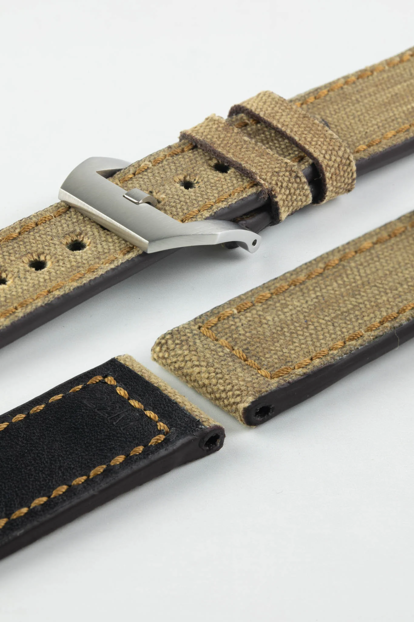 RIOS1931 MARYLAND Genuine Vintage Canvas Watch Strap in COGNAC - Image 9