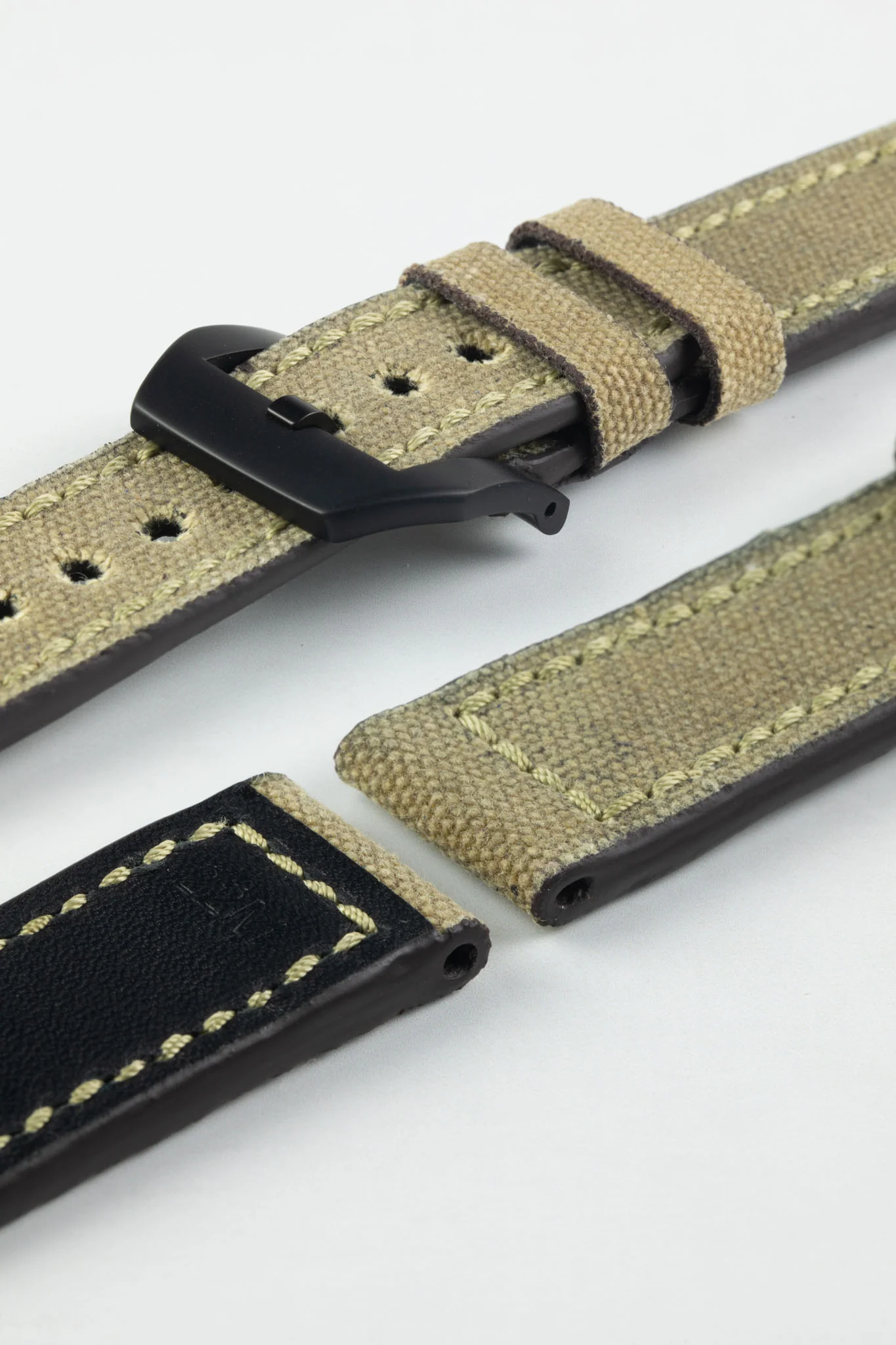 RIOS1931 MARYLAND Genuine Vintage Canvas Watch Strap in HONEY - Image 11
