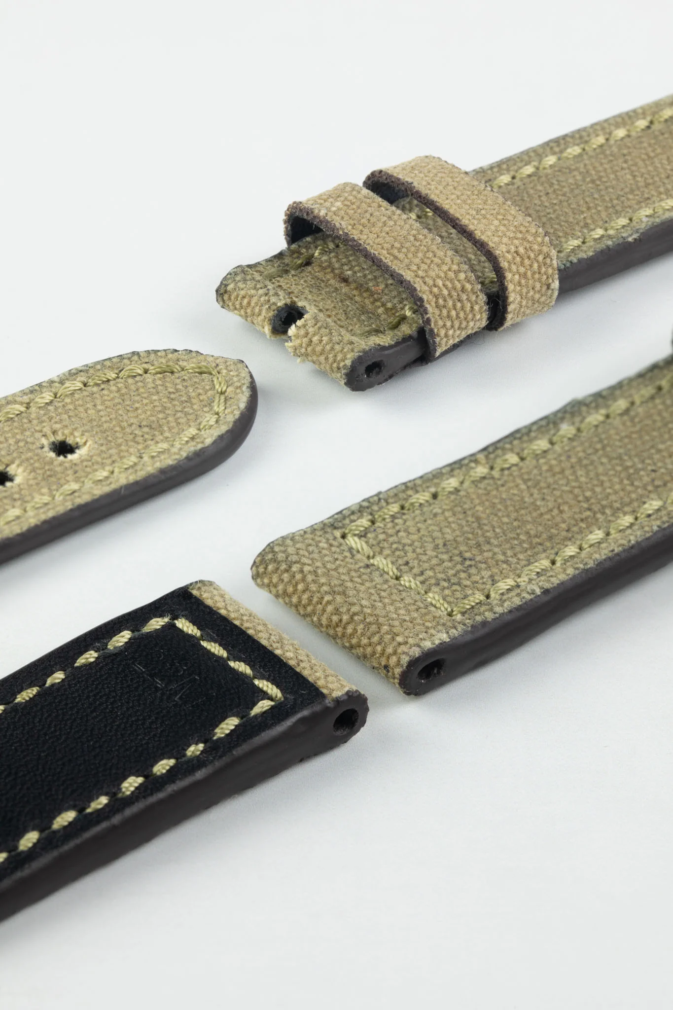 RIOS1931 MARYLAND Genuine Vintage Canvas Watch Strap in HONEY - Image 4