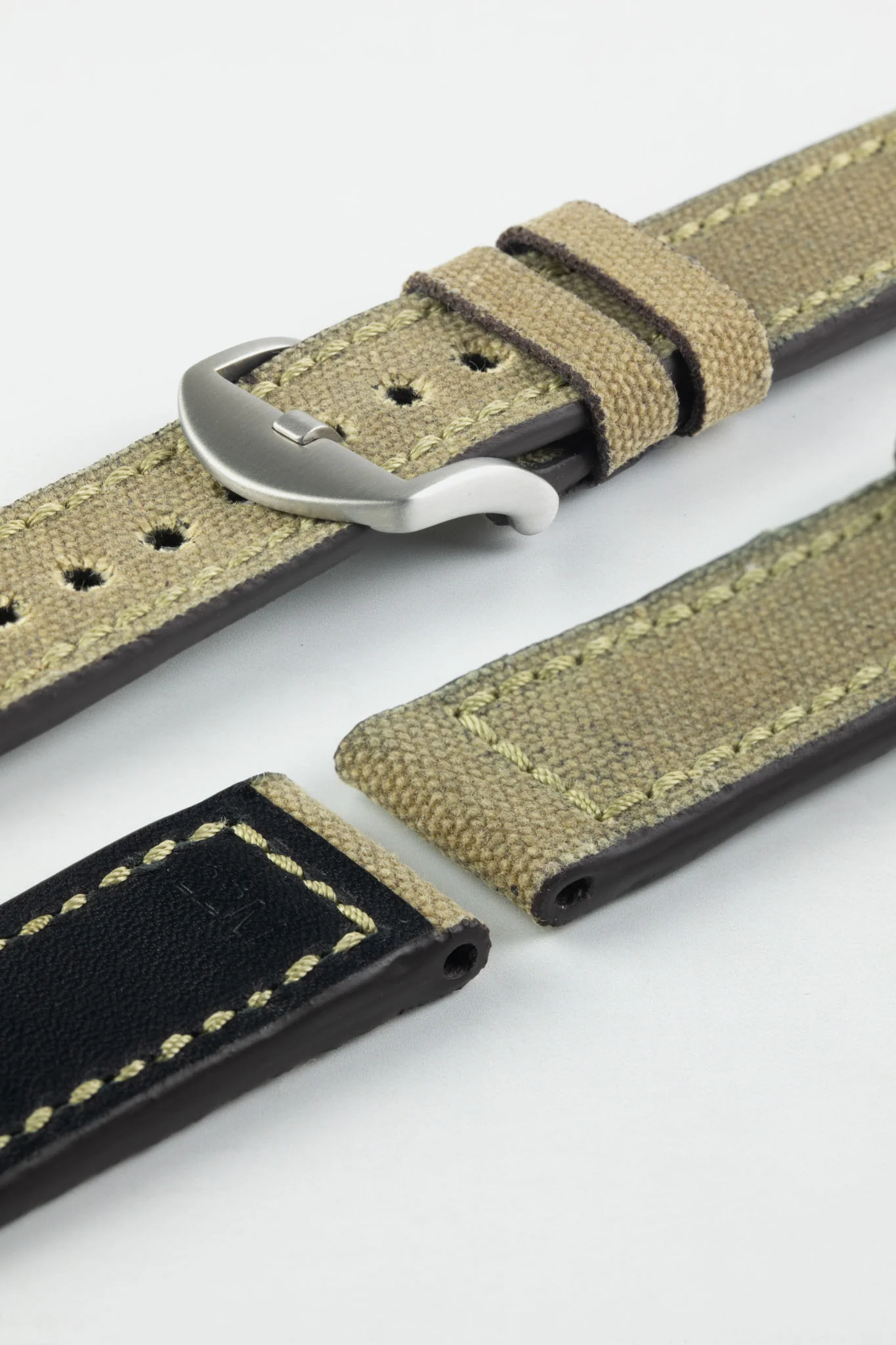 RIOS1931 MARYLAND Genuine Vintage Canvas Watch Strap in HONEY - Image 5