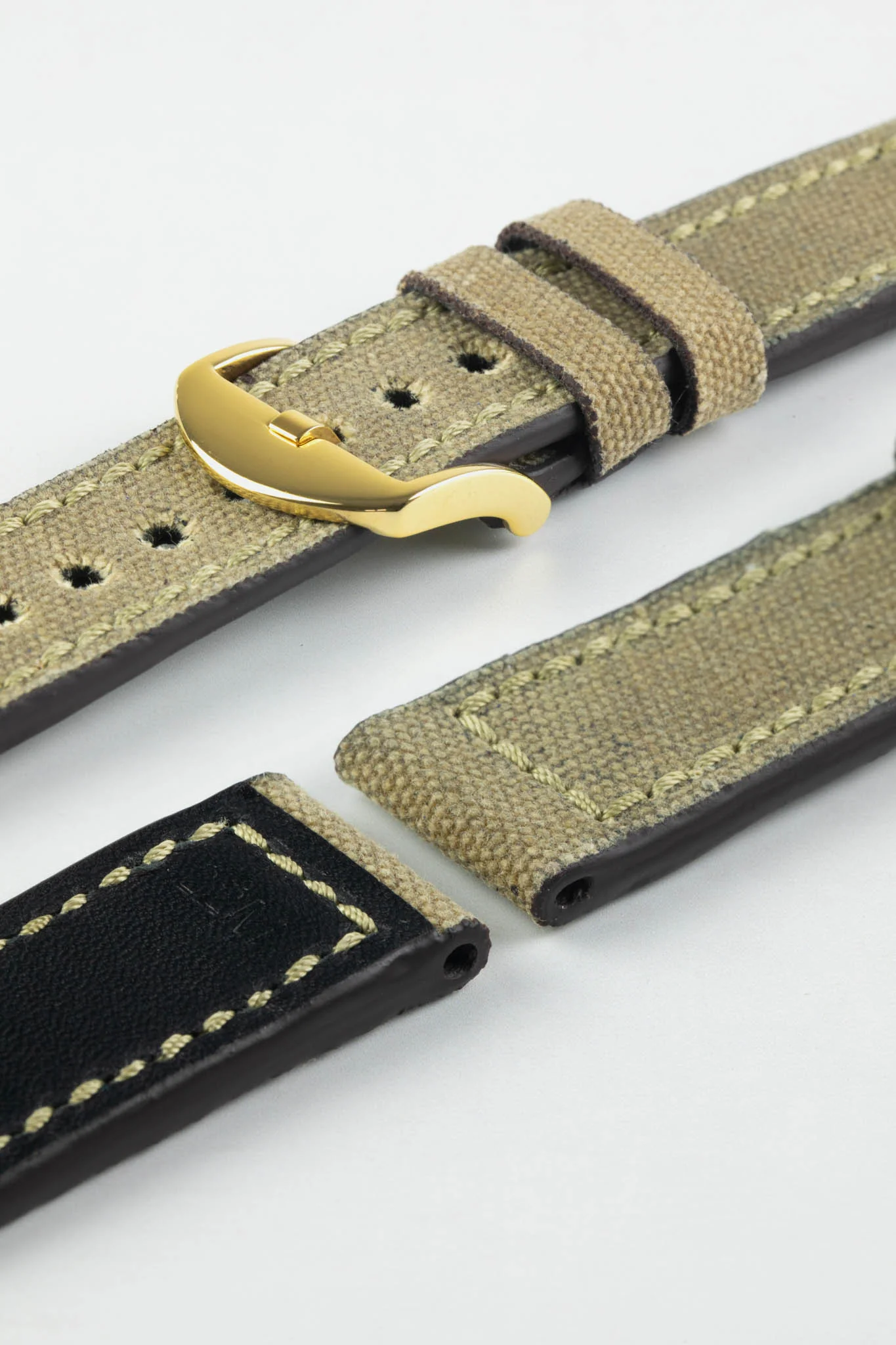 RIOS1931 MARYLAND Genuine Vintage Canvas Watch Strap in HONEY - Image 7