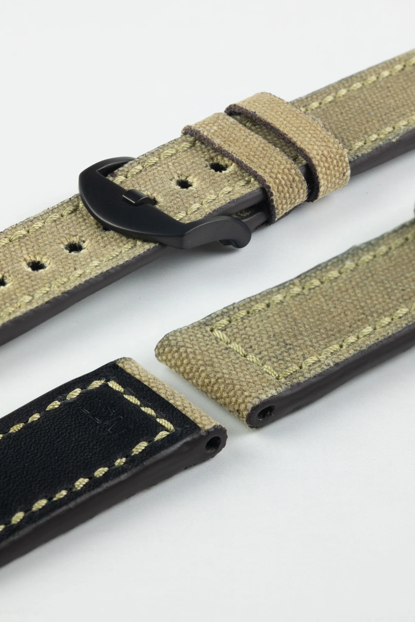 RIOS1931 MARYLAND Genuine Vintage Canvas Watch Strap in HONEY - Image 8