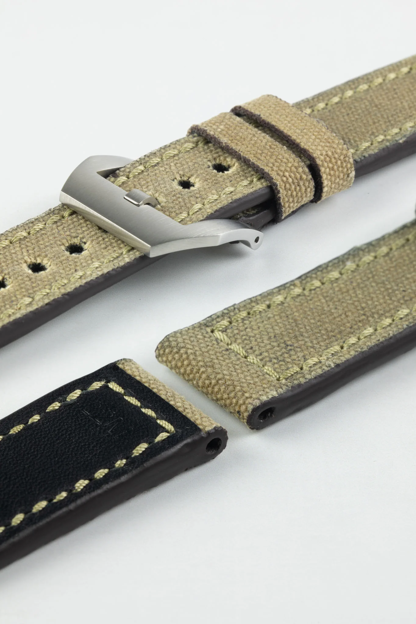 RIOS1931 MARYLAND Genuine Vintage Canvas Watch Strap in HONEY - Image 9