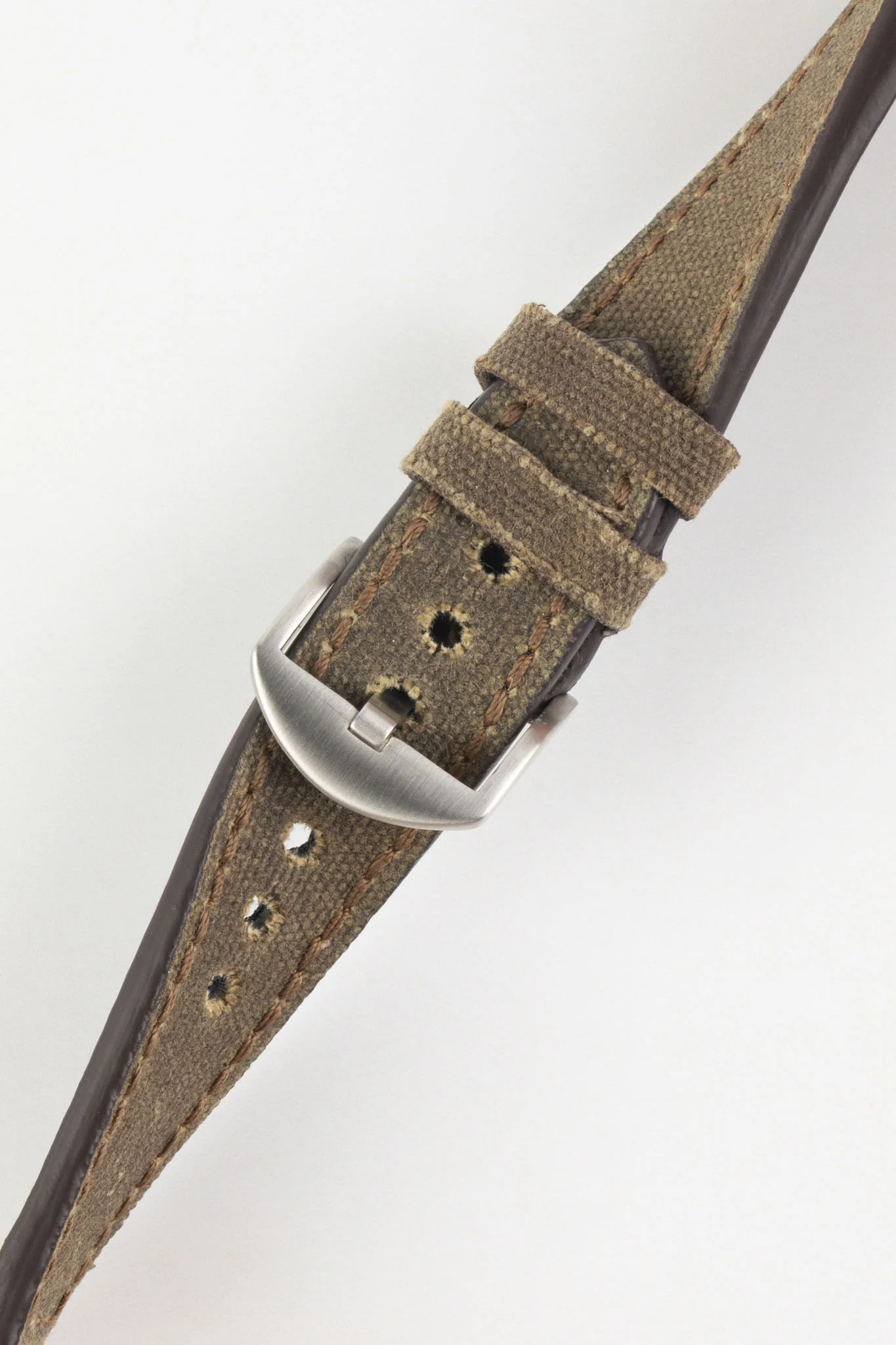 RIOS1931 MARYLAND Genuine Vintage Canvas Watch Strap in MOCHA - Image 3