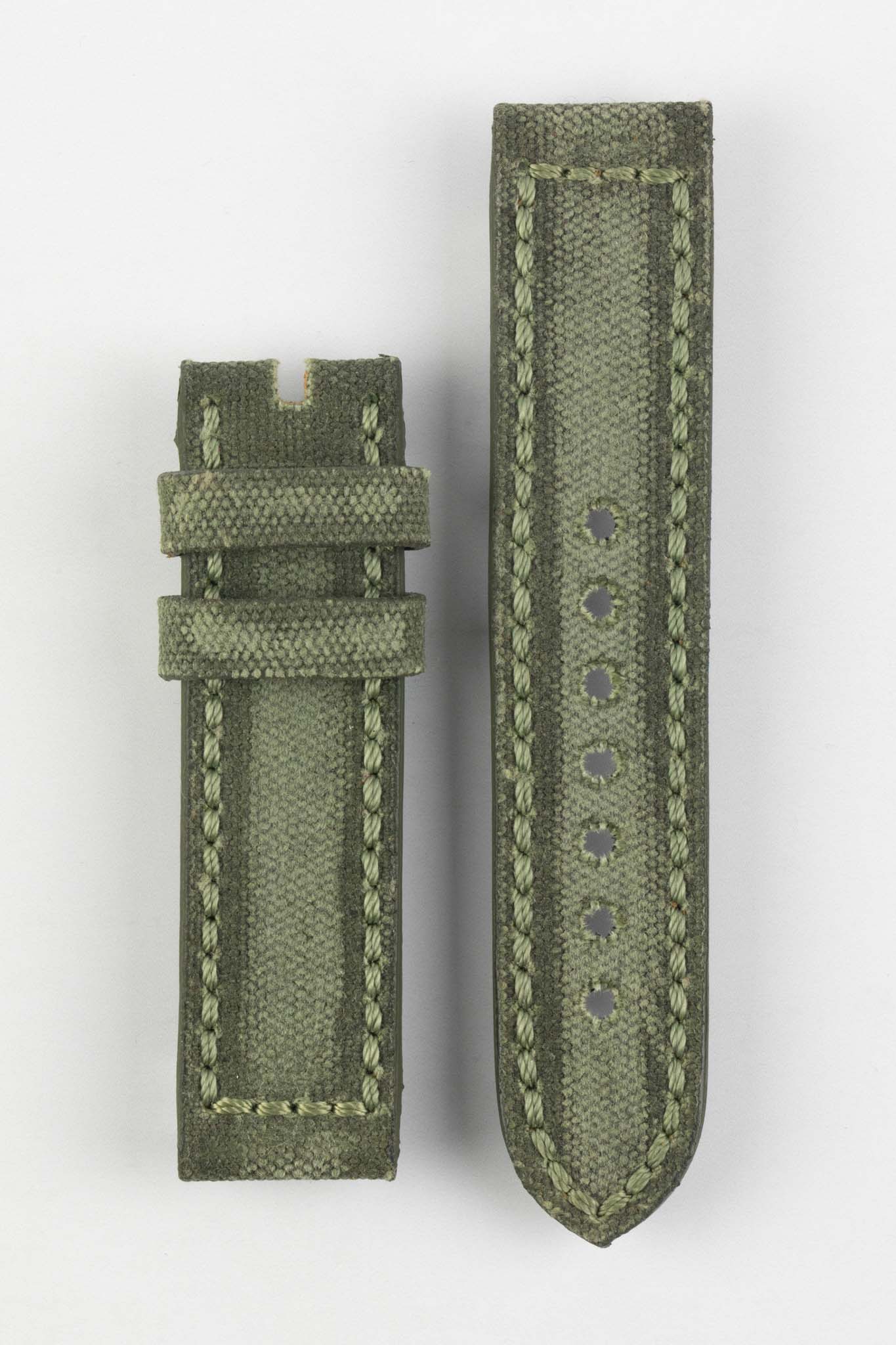 RIOS1931 MARYLAND Genuine Vintage Canvas Watch Strap in OLIVE DRAB - Image 14