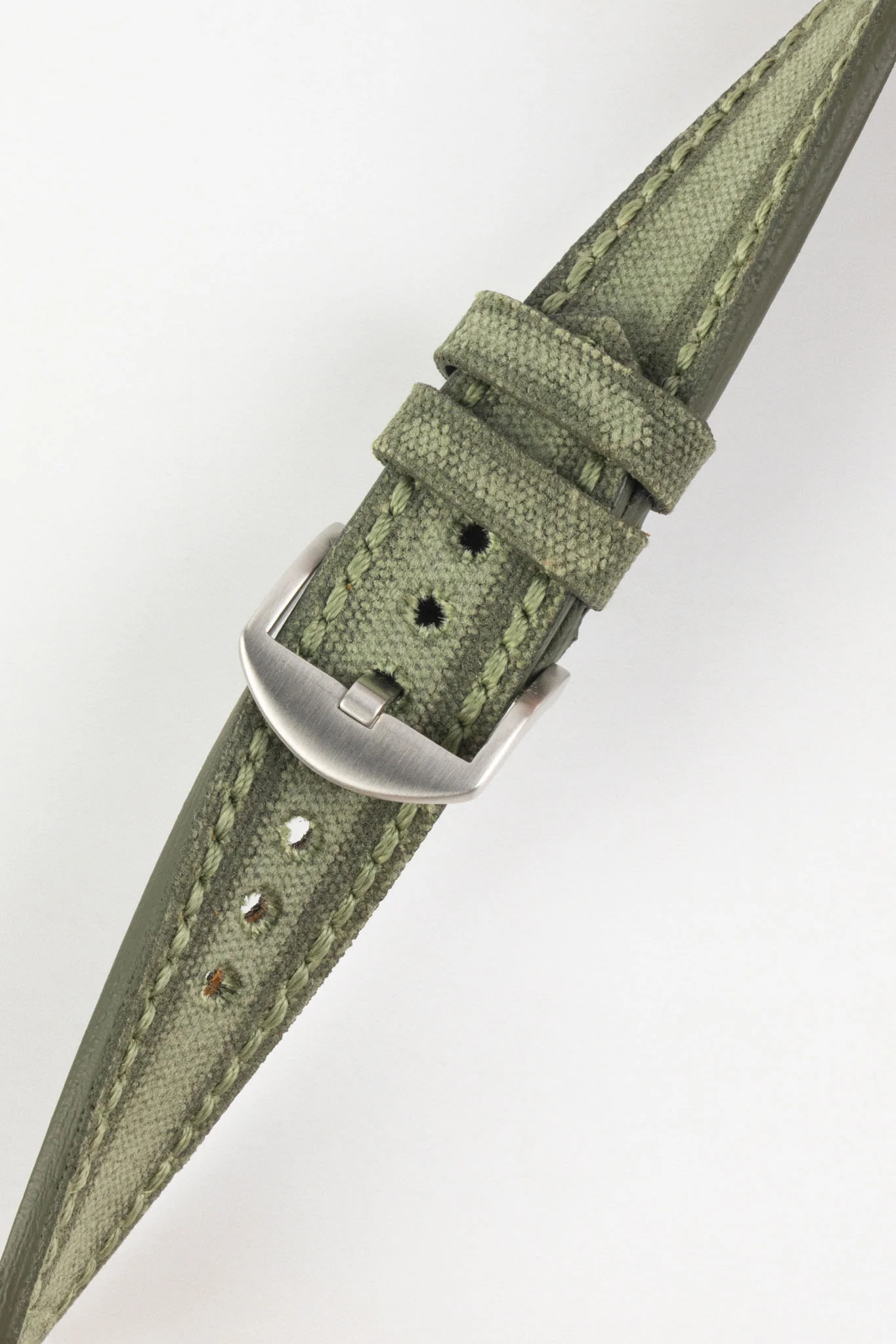 RIOS1931 MARYLAND Genuine Vintage Canvas Watch Strap in OLIVE DRAB - Image 3