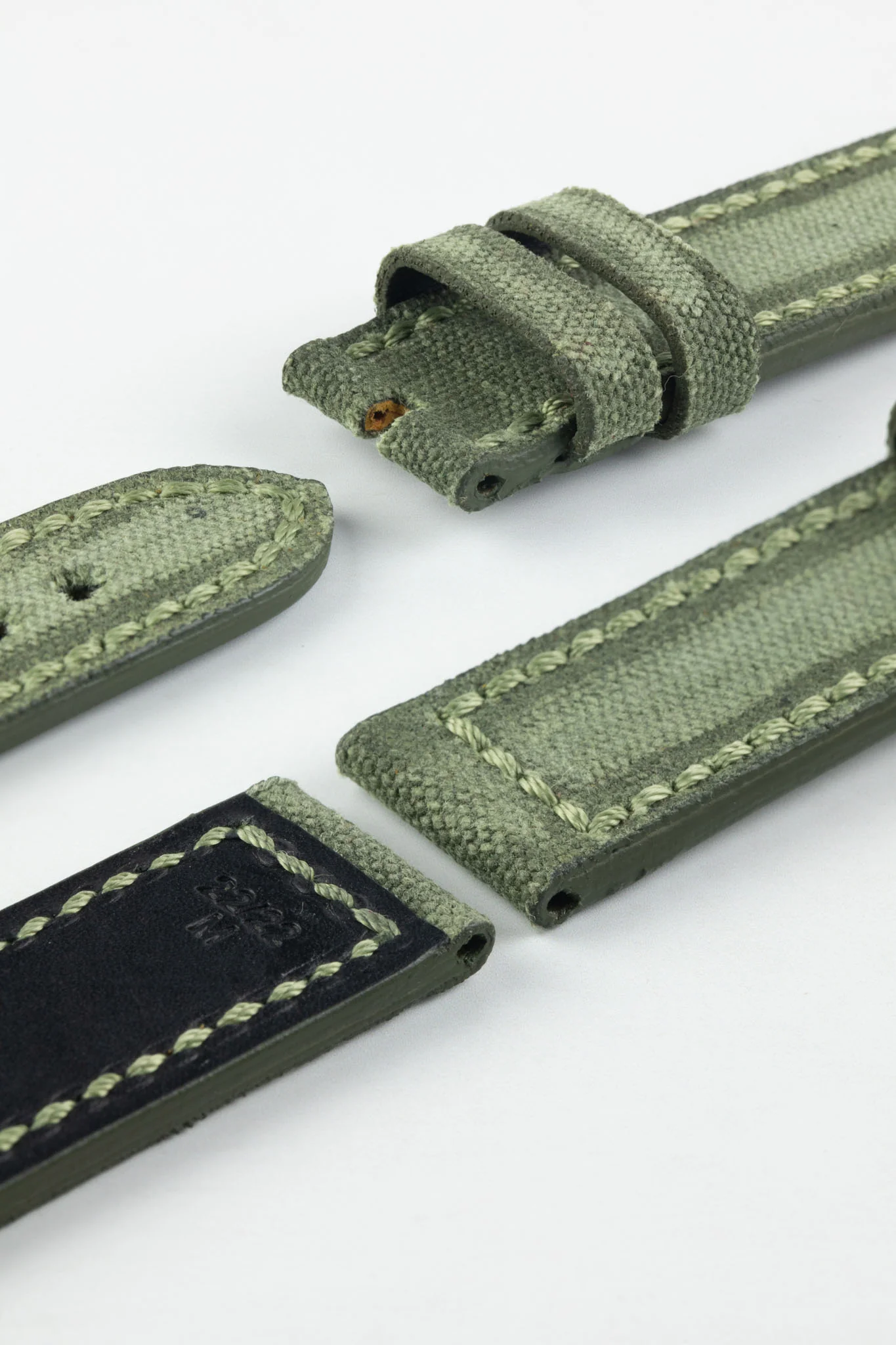 RIOS1931 MARYLAND Genuine Vintage Canvas Watch Strap in OLIVE DRAB - Image 4
