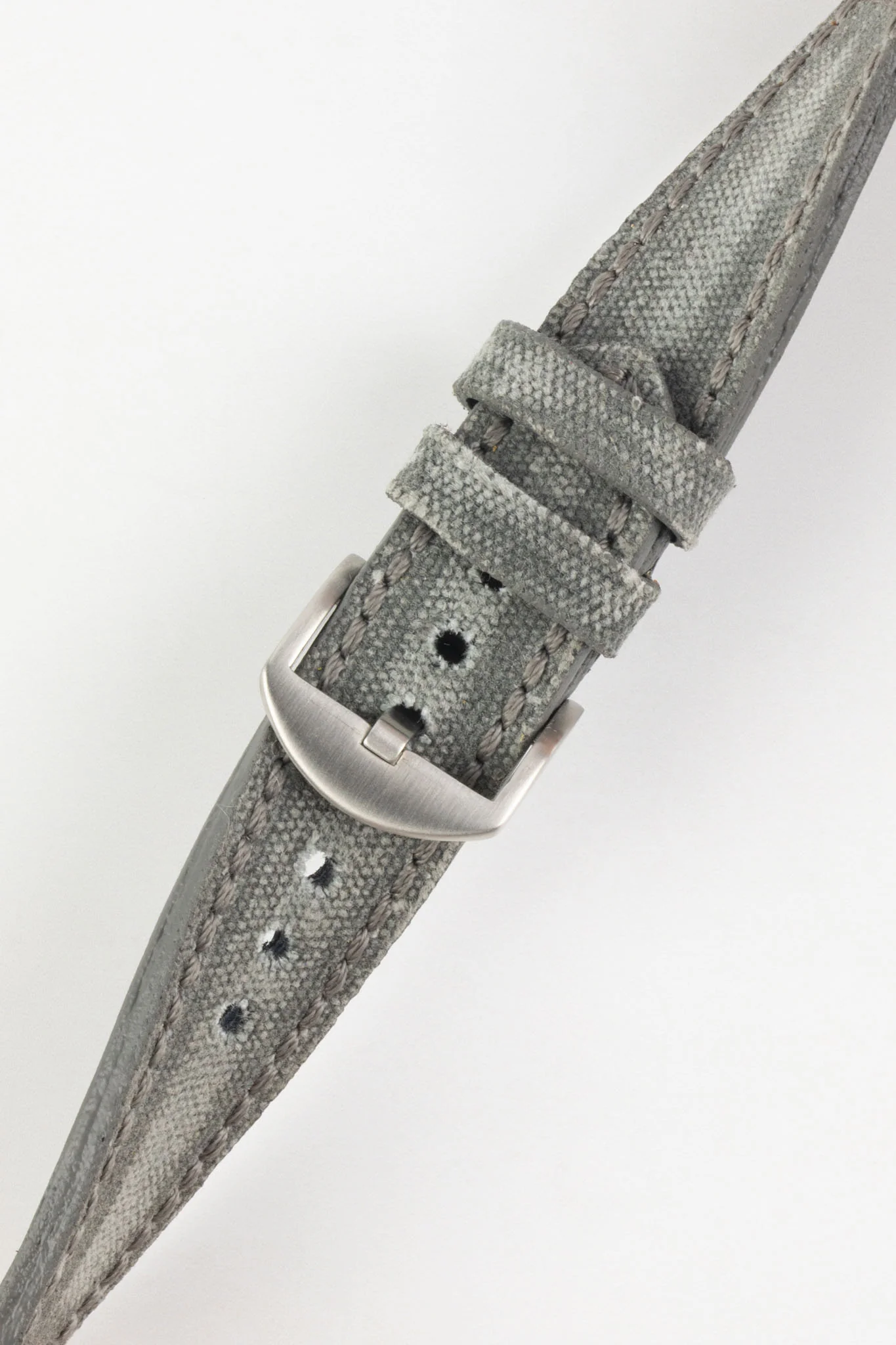 RIOS1931 MARYLAND Genuine Vintage Canvas Watch Strap in STONE GREY - Image 3