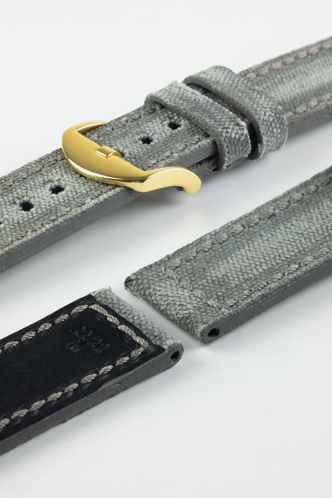 RIOS1931 MARYLAND Genuine Vintage Canvas Watch Strap in STONE GREY - Image 7