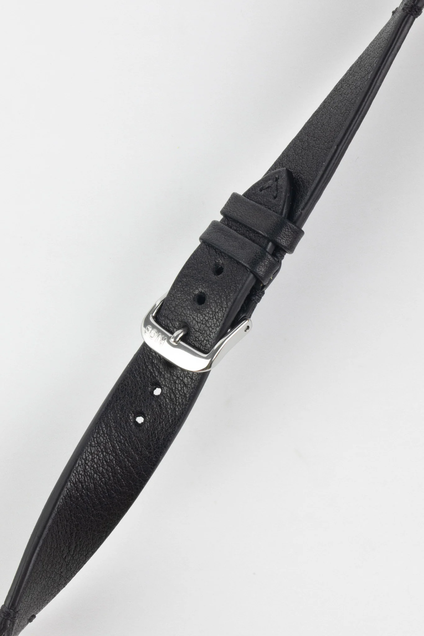 RIOS1931 MITTENWALD Retro Organic Leather Watch Strap in BLACK - Image 5